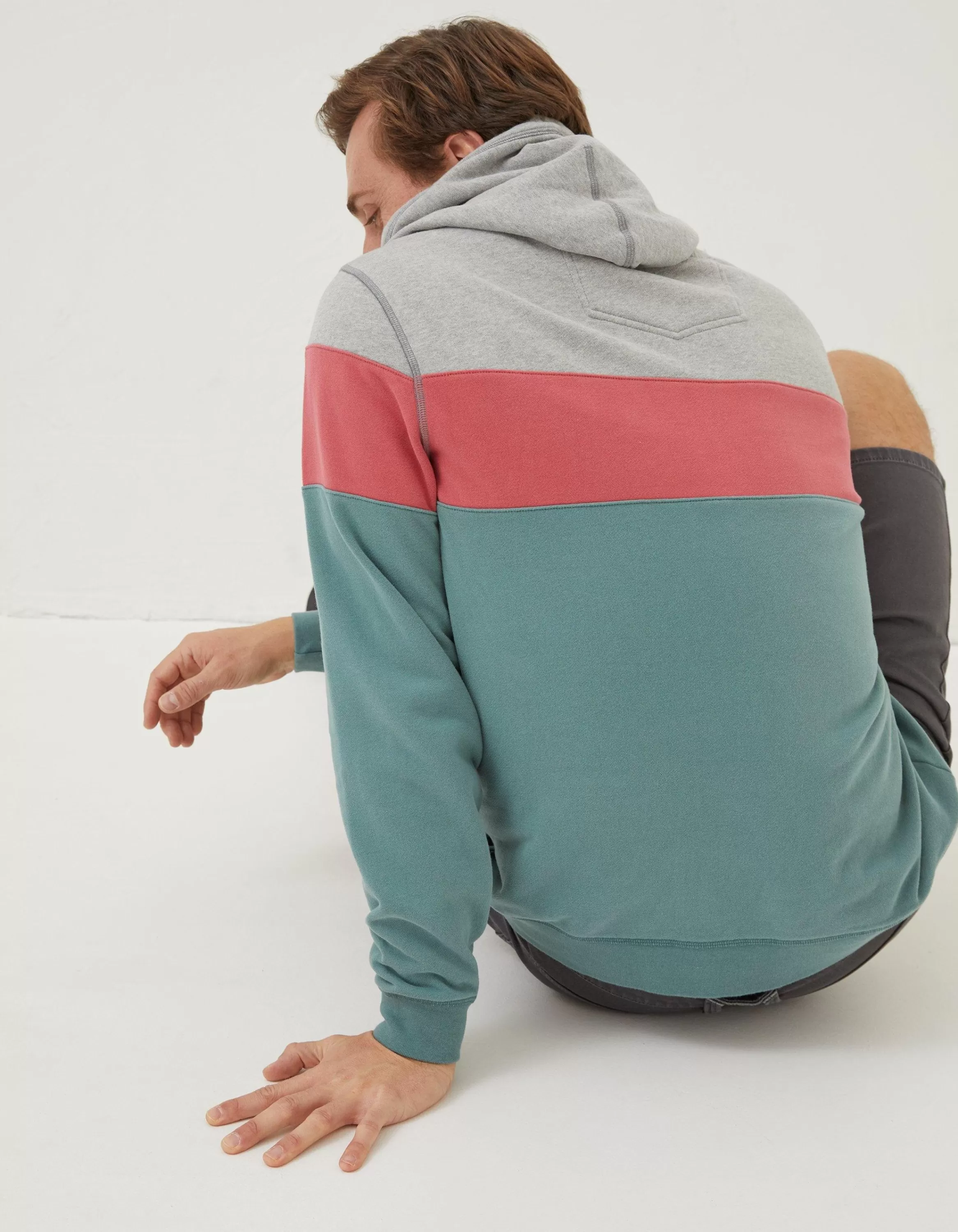 Discount FatFace Emsworth Stripe Hoodie Teal Green