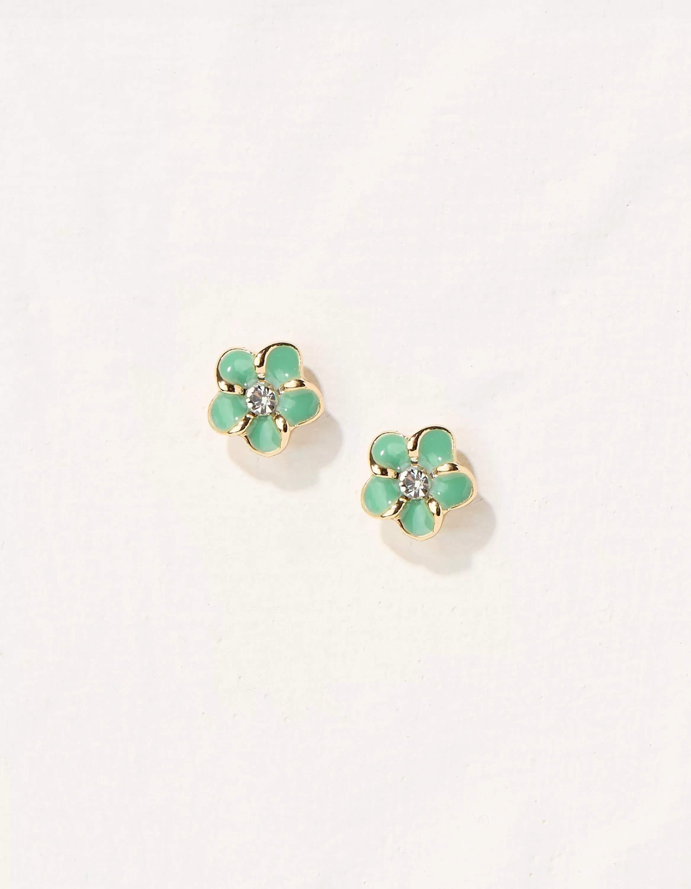 Discount FatFace Enamel Flower Studs Green