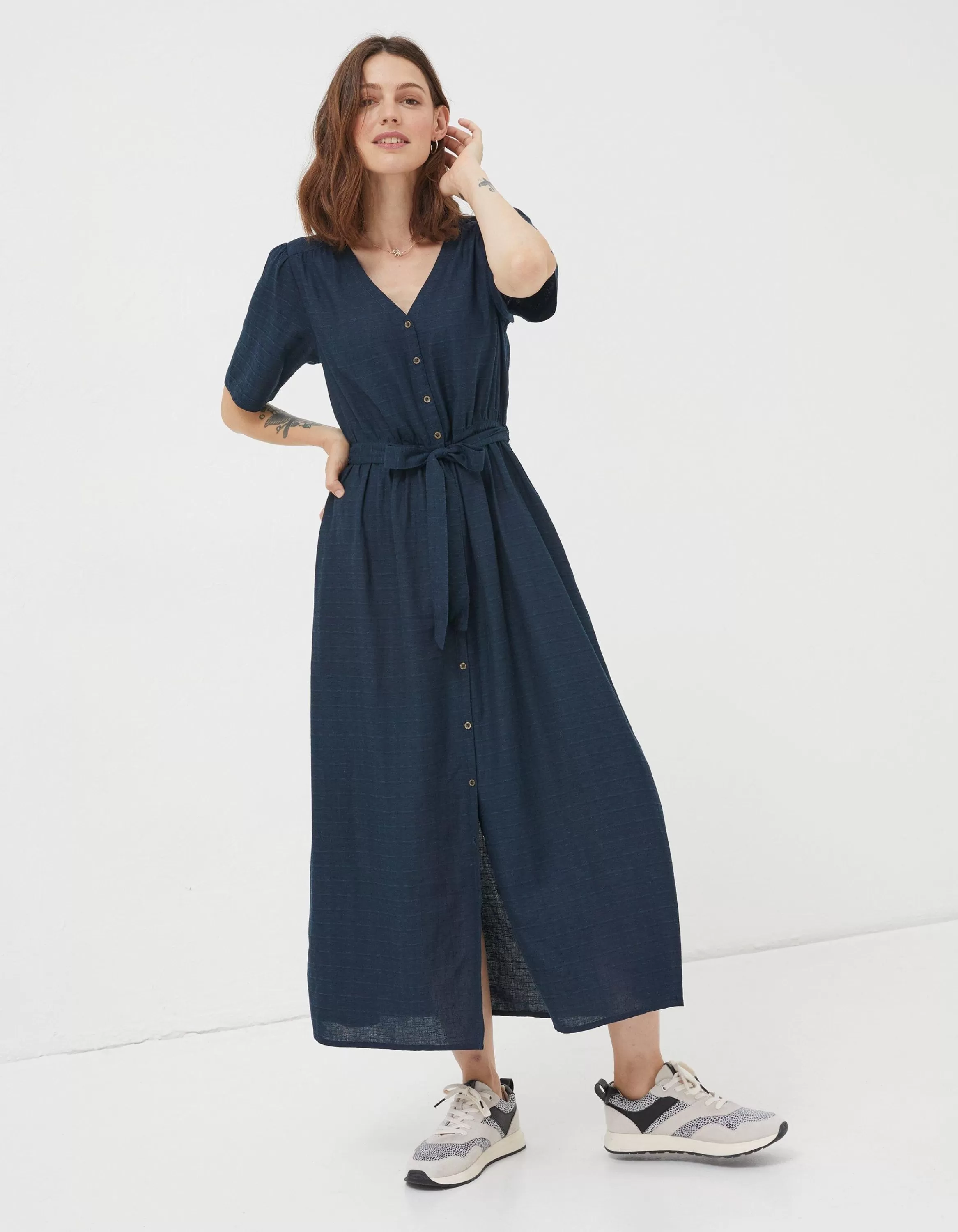 Discount FatFace Estelle Midi Dress Navy