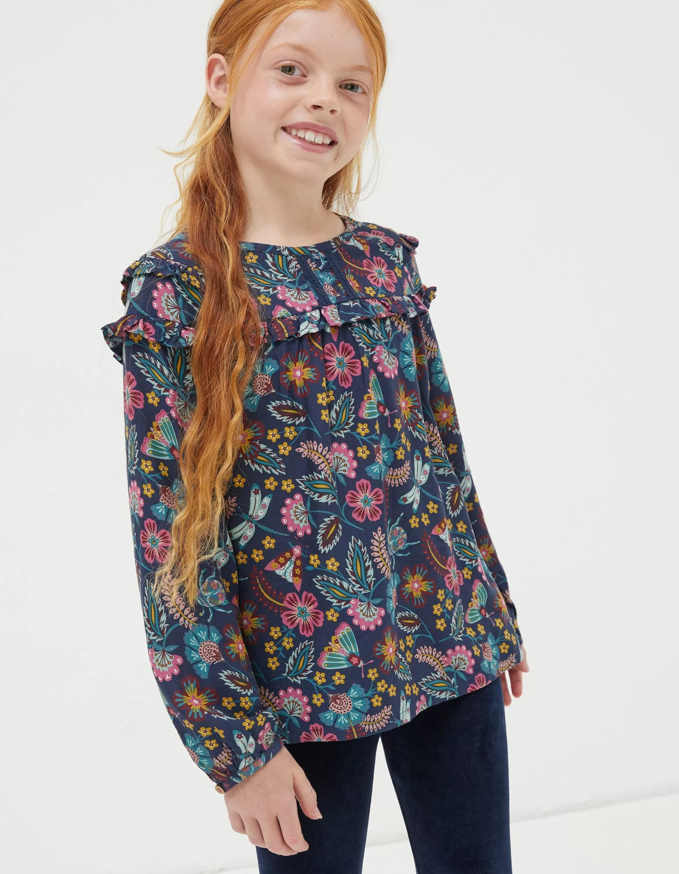 Cheap FatFace Eva Garden Floral Blouse Navy