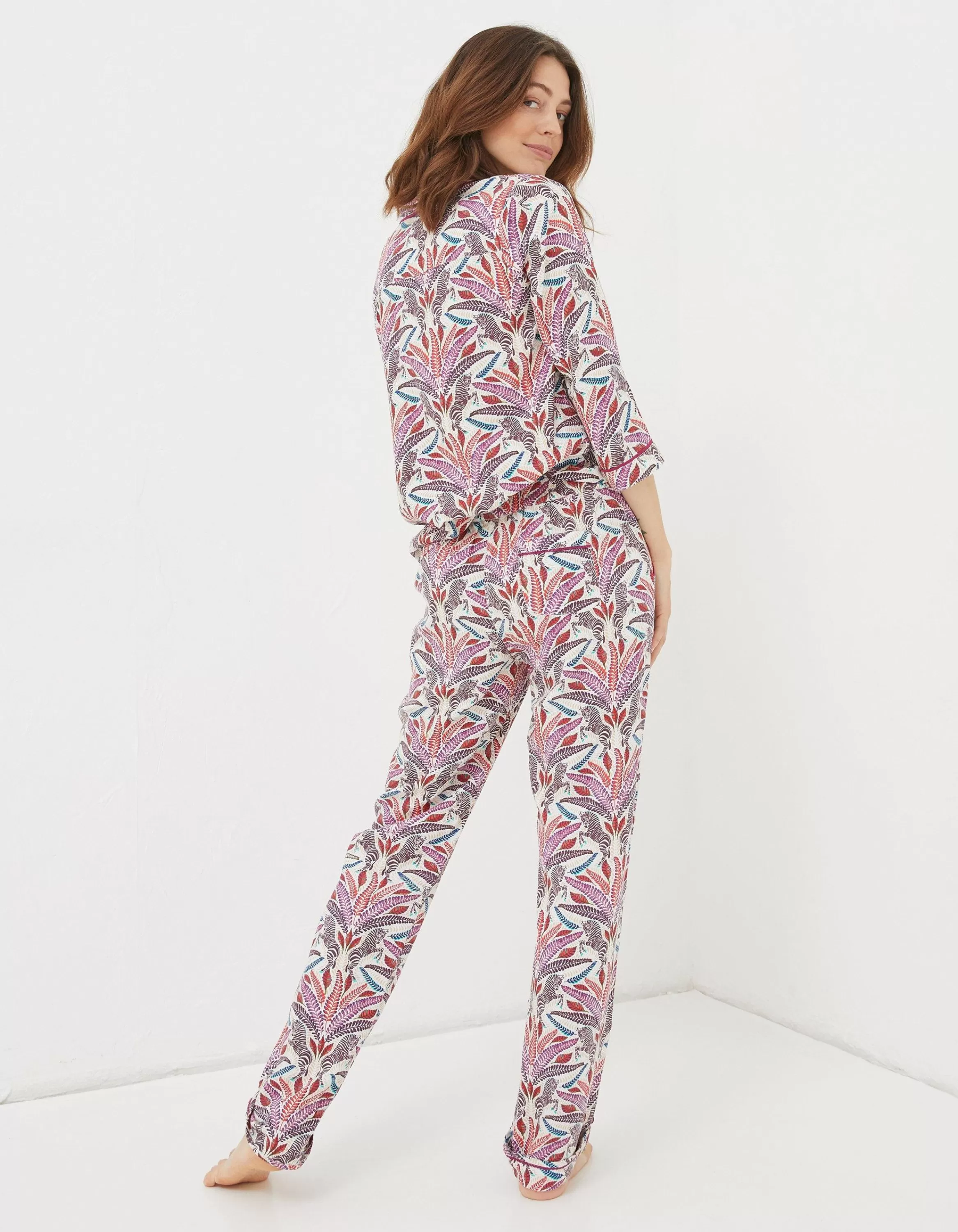 Outlet FatFace Eva Zebra Pyjama Bottoms Ivory