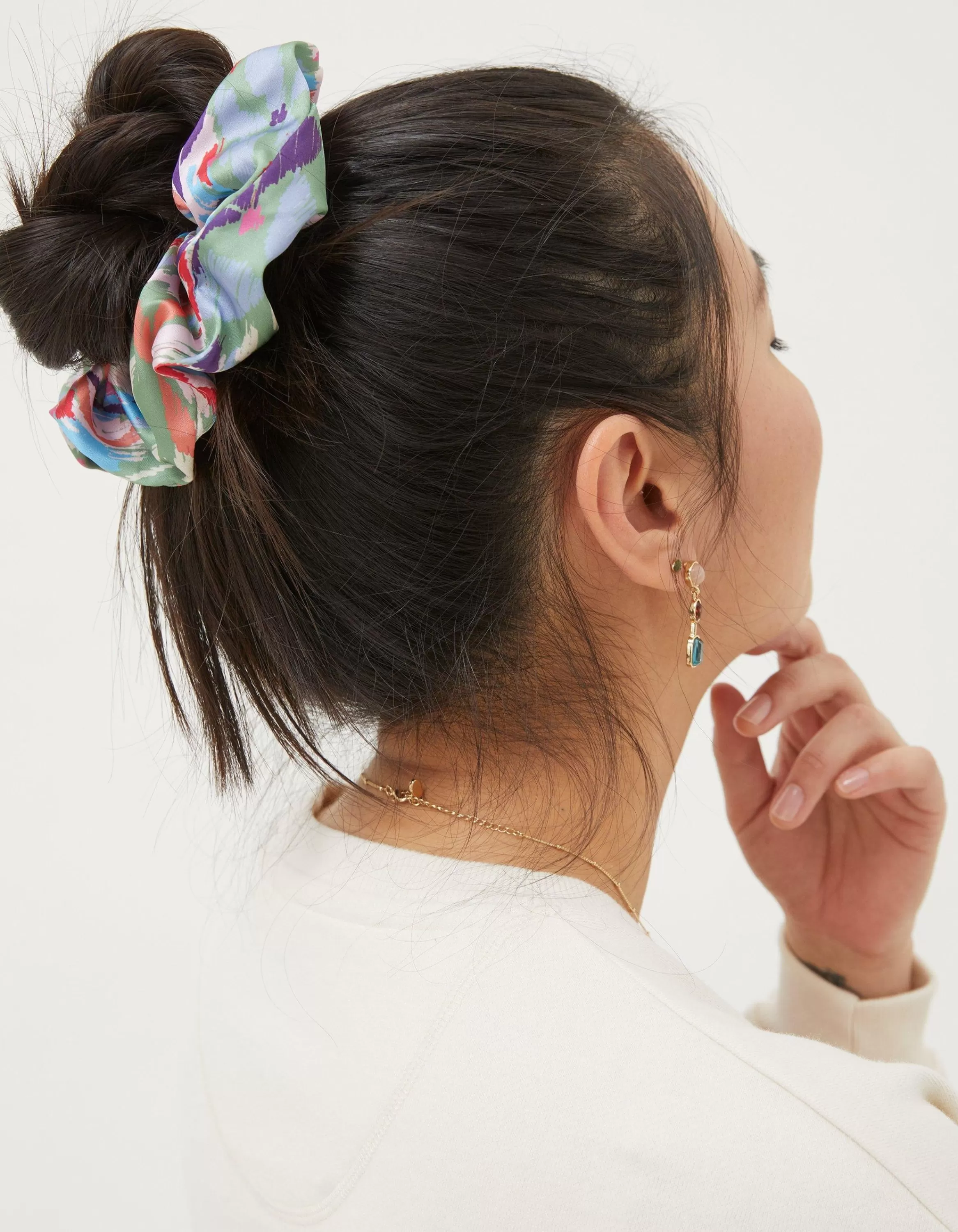 Discount FatFace Expressive Floral Scrunchie Multi