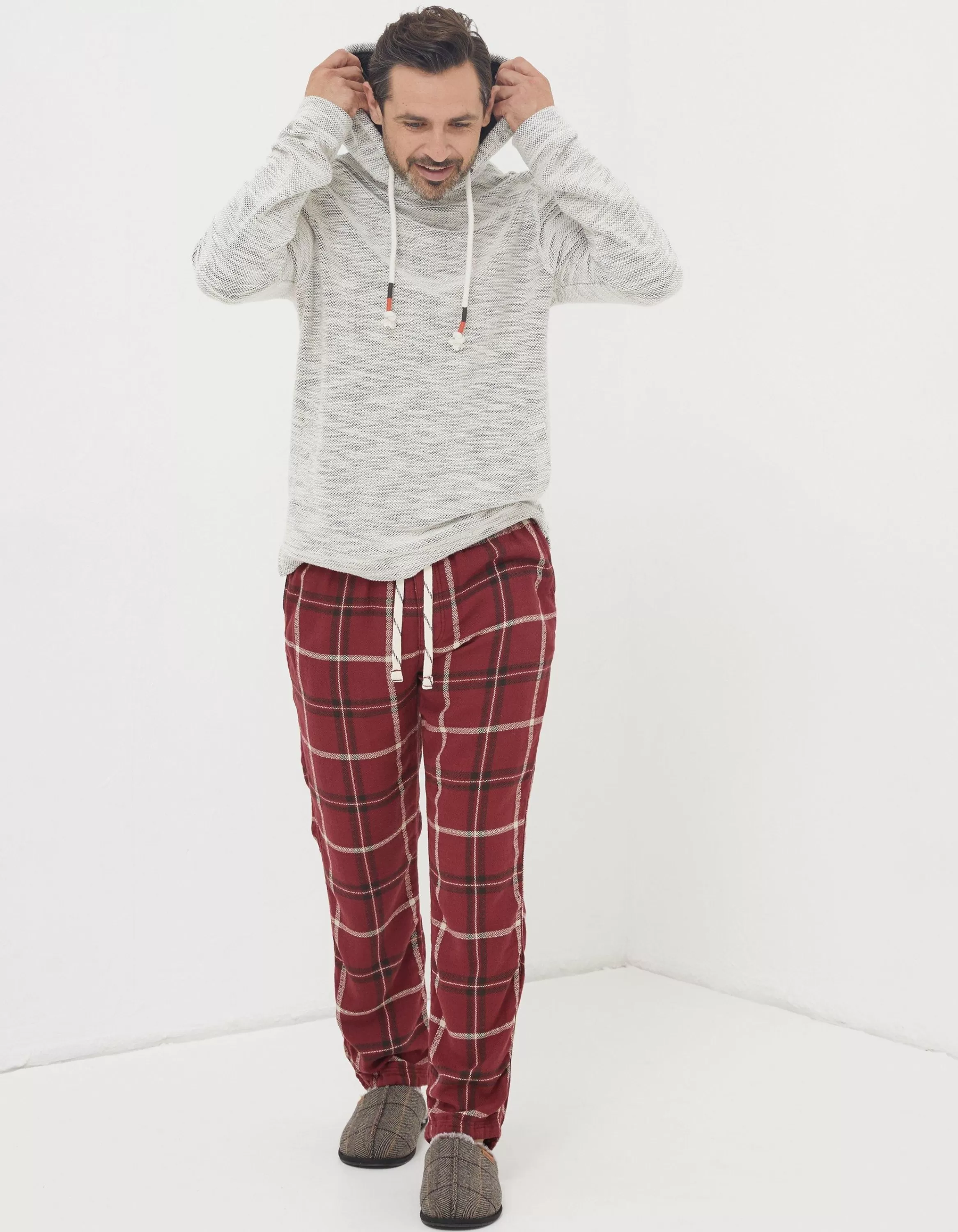 Online FatFace Falmouth Jacquard Pyjama Bottoms Red