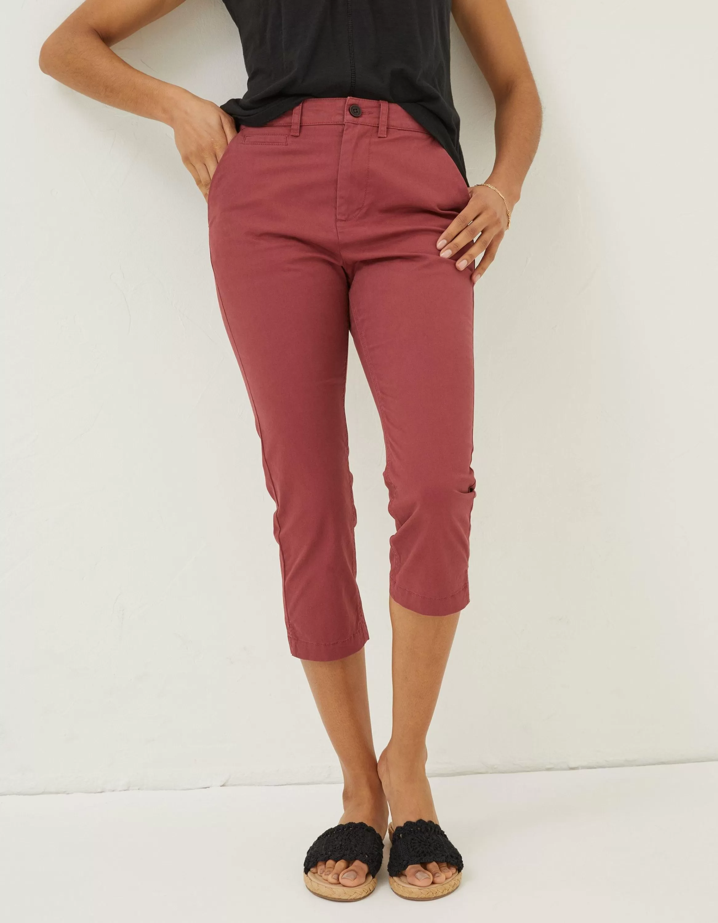 Outlet FatFace Farnham Cropped Chinos Washed Red