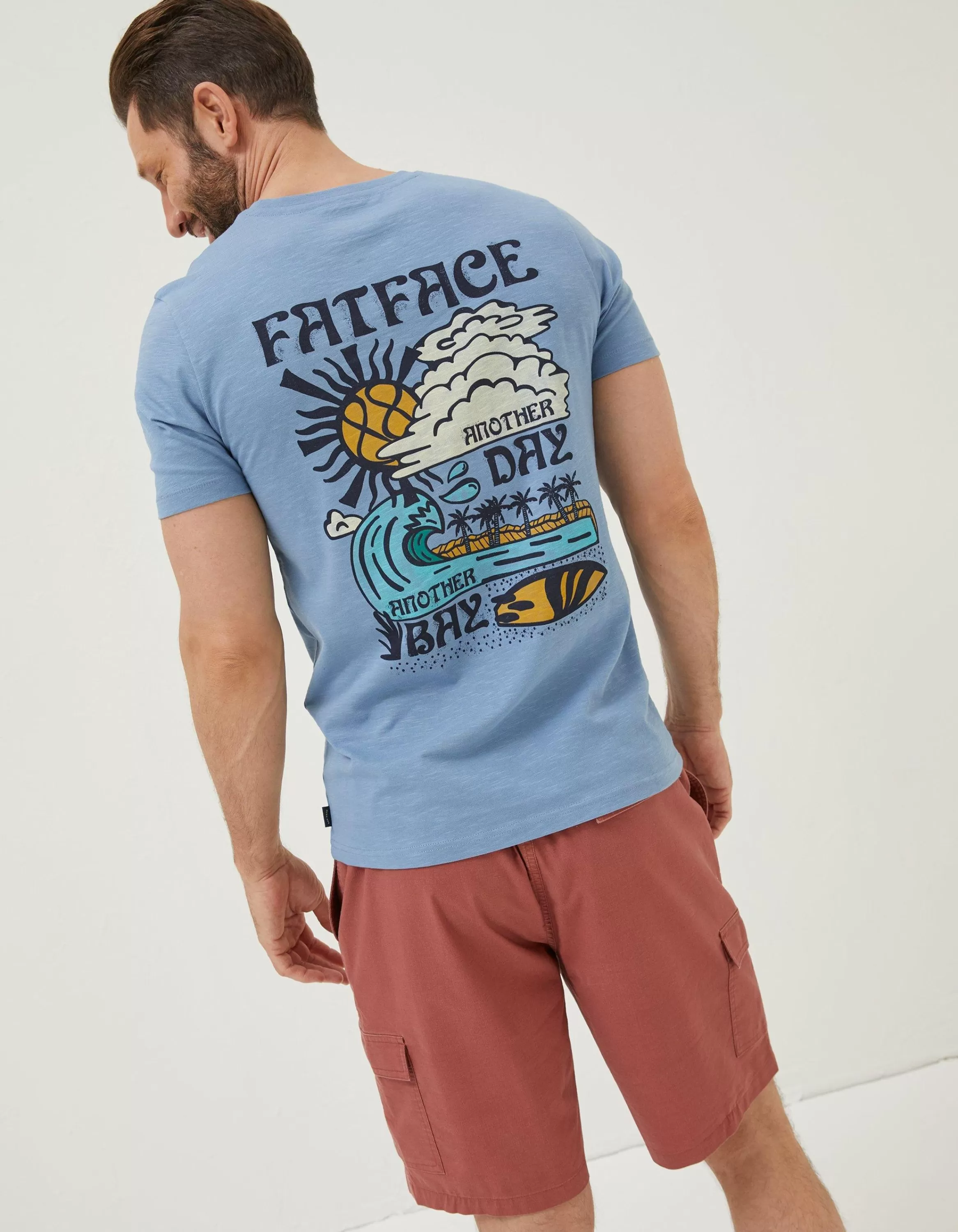 Discount FatFace Another Day T-Shirt Chambray Blue