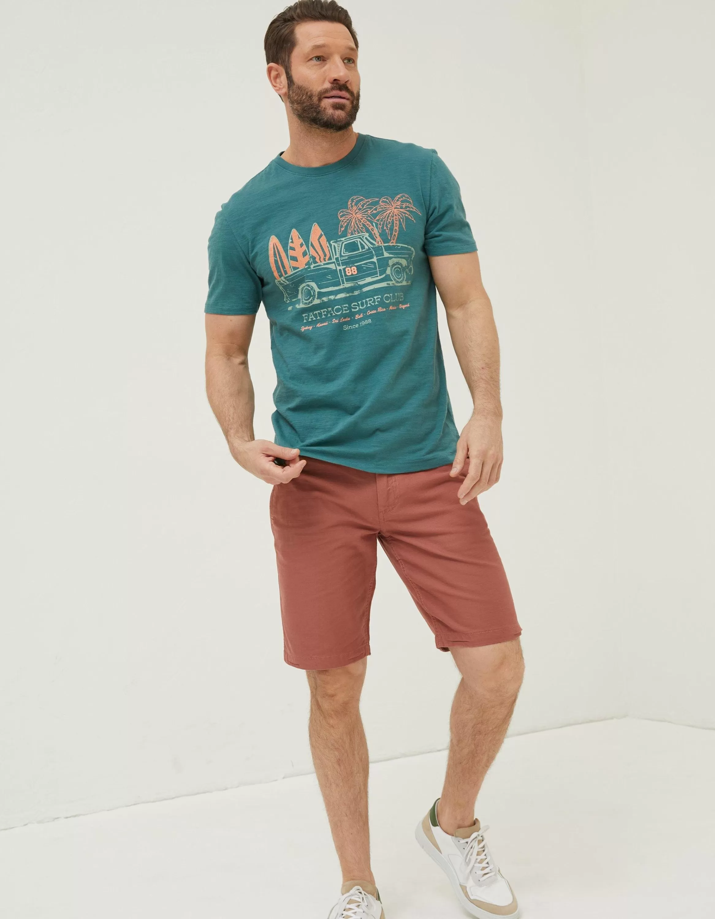 Clearance FatFace Surf Club T-Shirt Teal Green