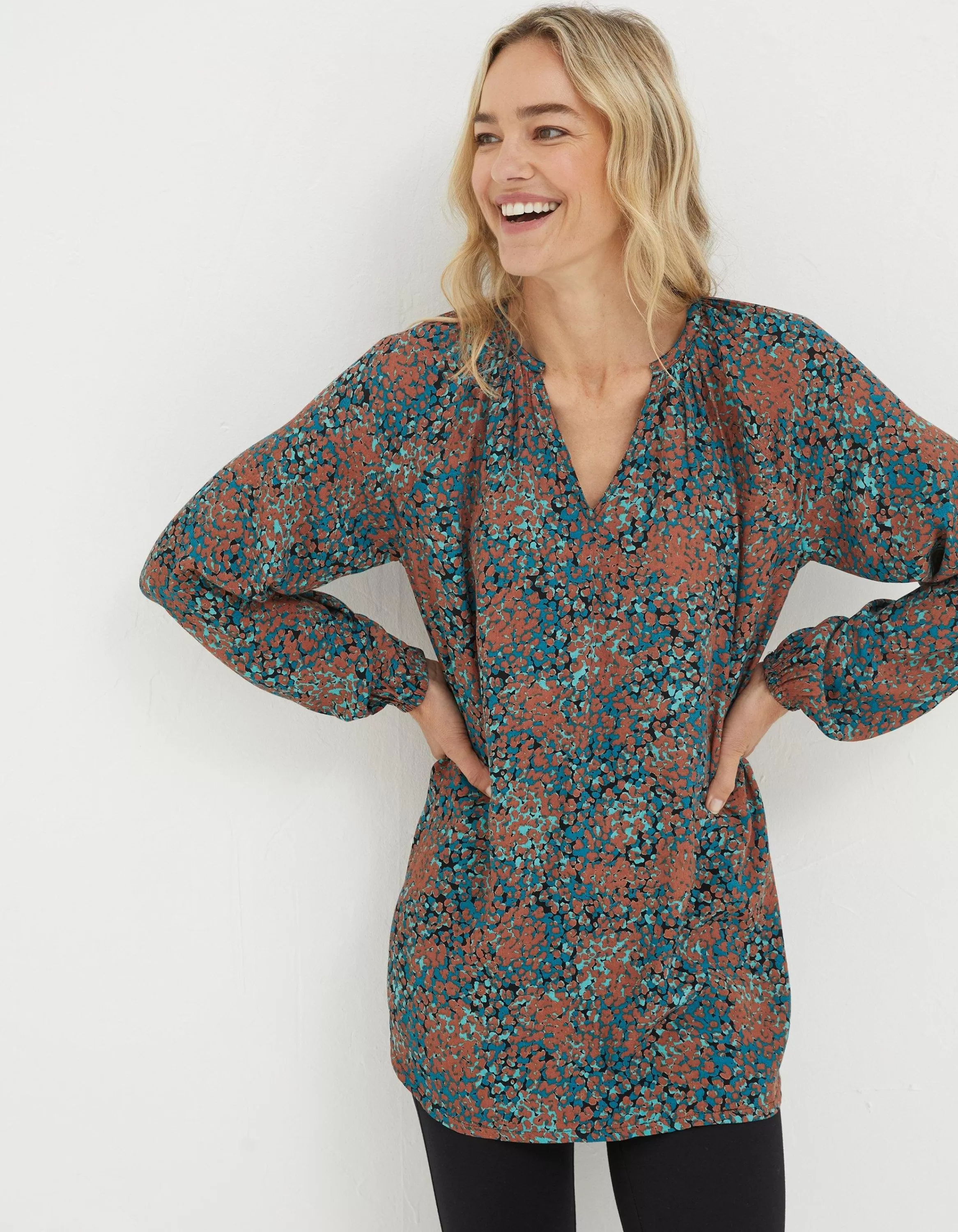 Shop FatFace Faye Textured Spot Tunic Multi