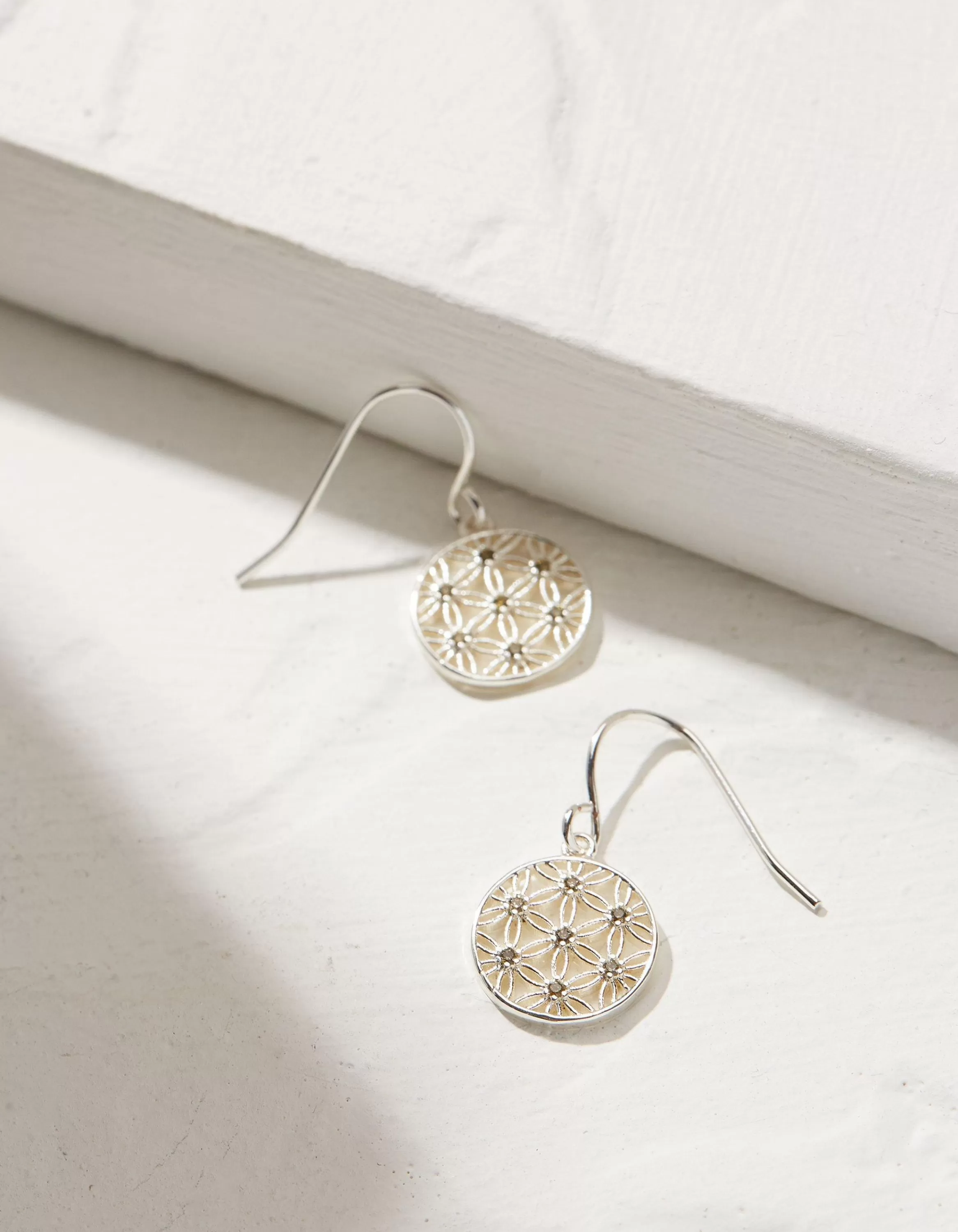 Fashion FatFace Filagree Drop Earrings Silver