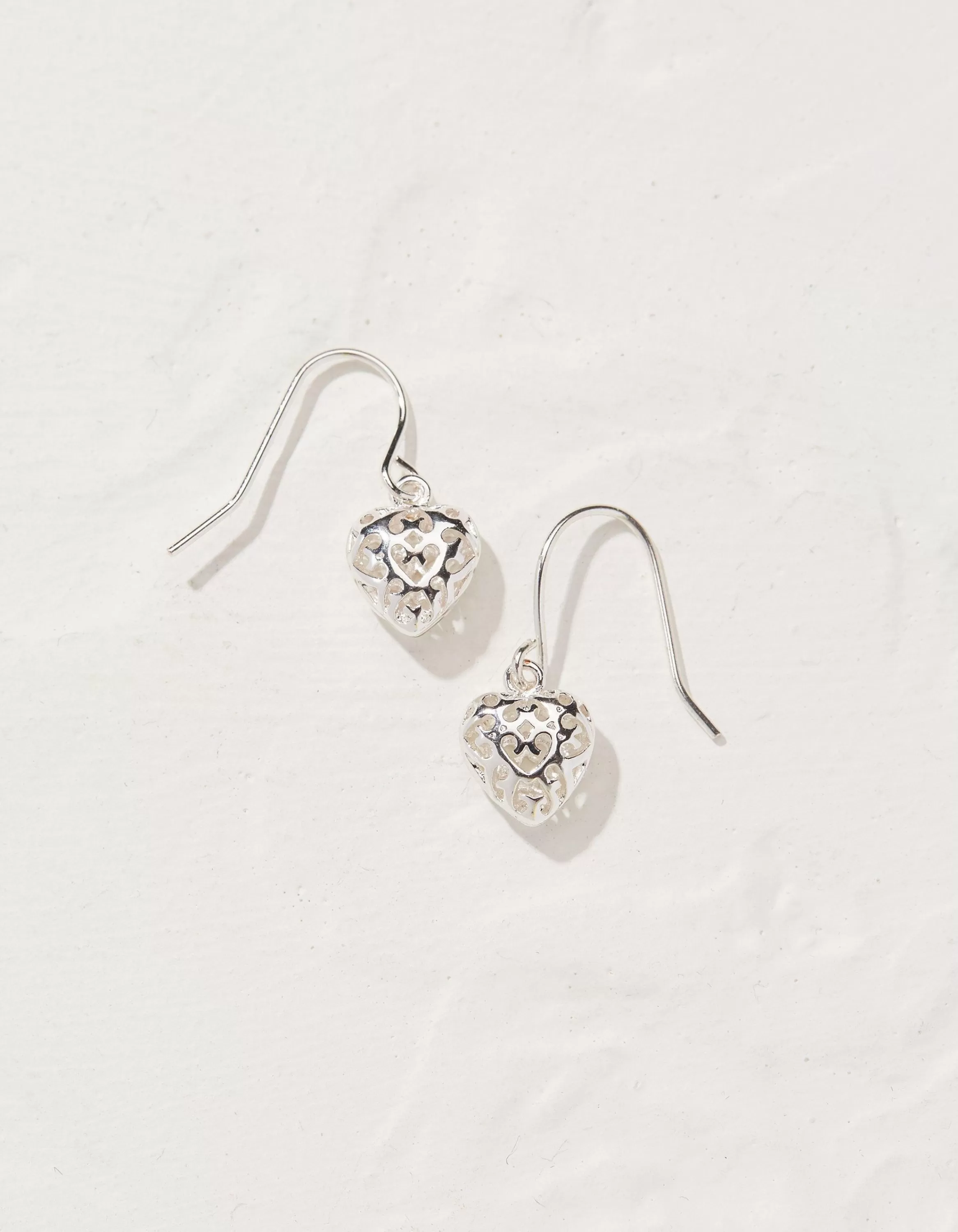 Fashion FatFace Filagree Heart Earrings Silver