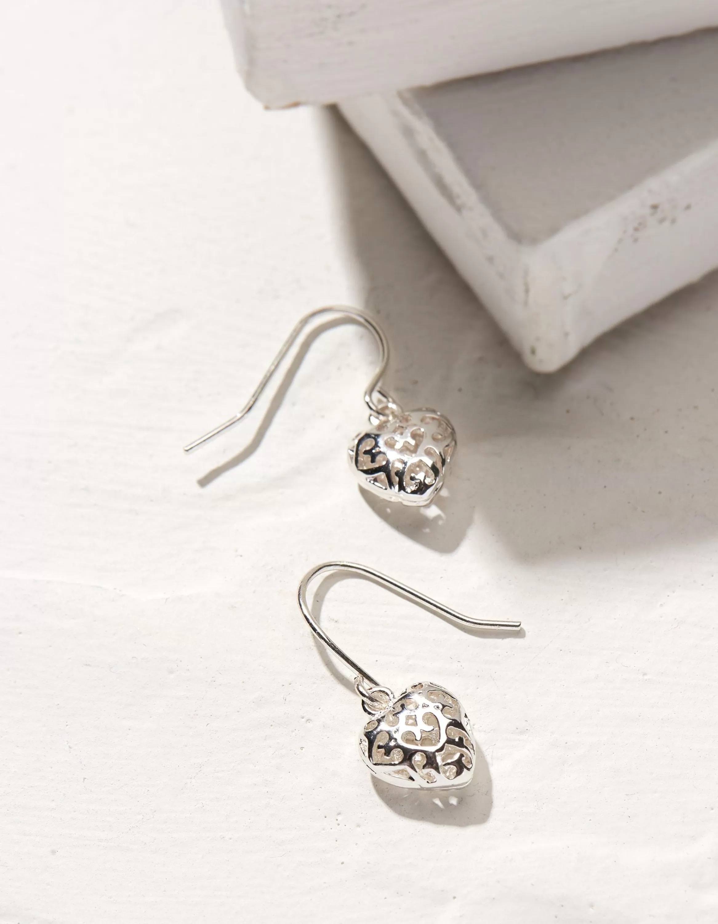 Fashion FatFace Filagree Heart Earrings Silver