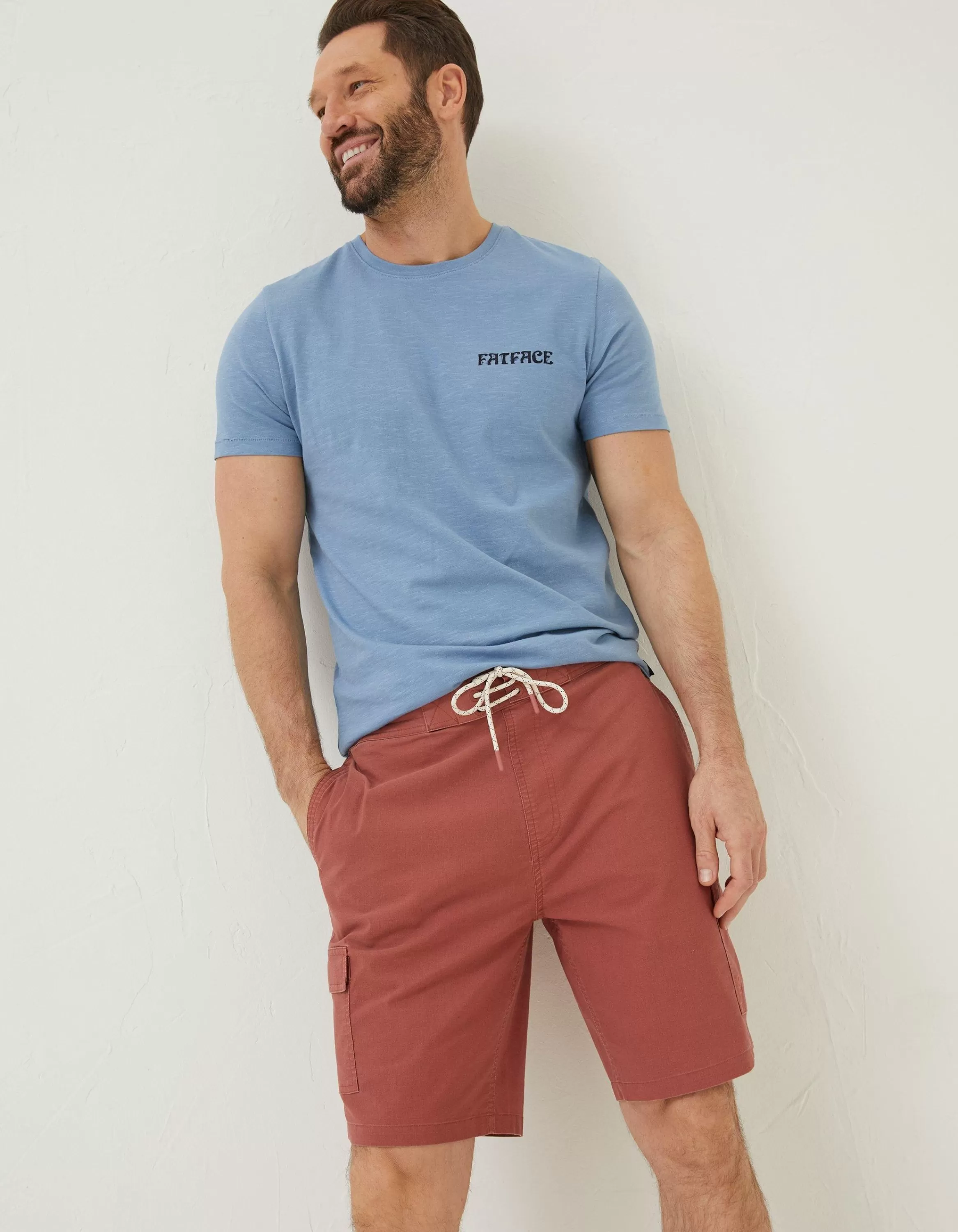 Hot FatFace Filey Cargo Swim Shorts Terracotta