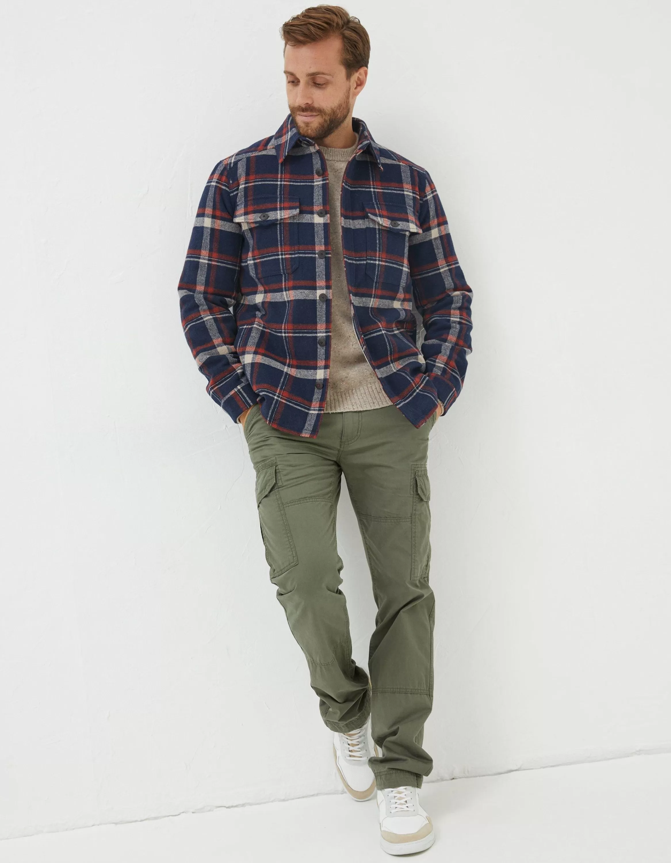 Best Sale FatFace Fjord Check Overshirt Navy