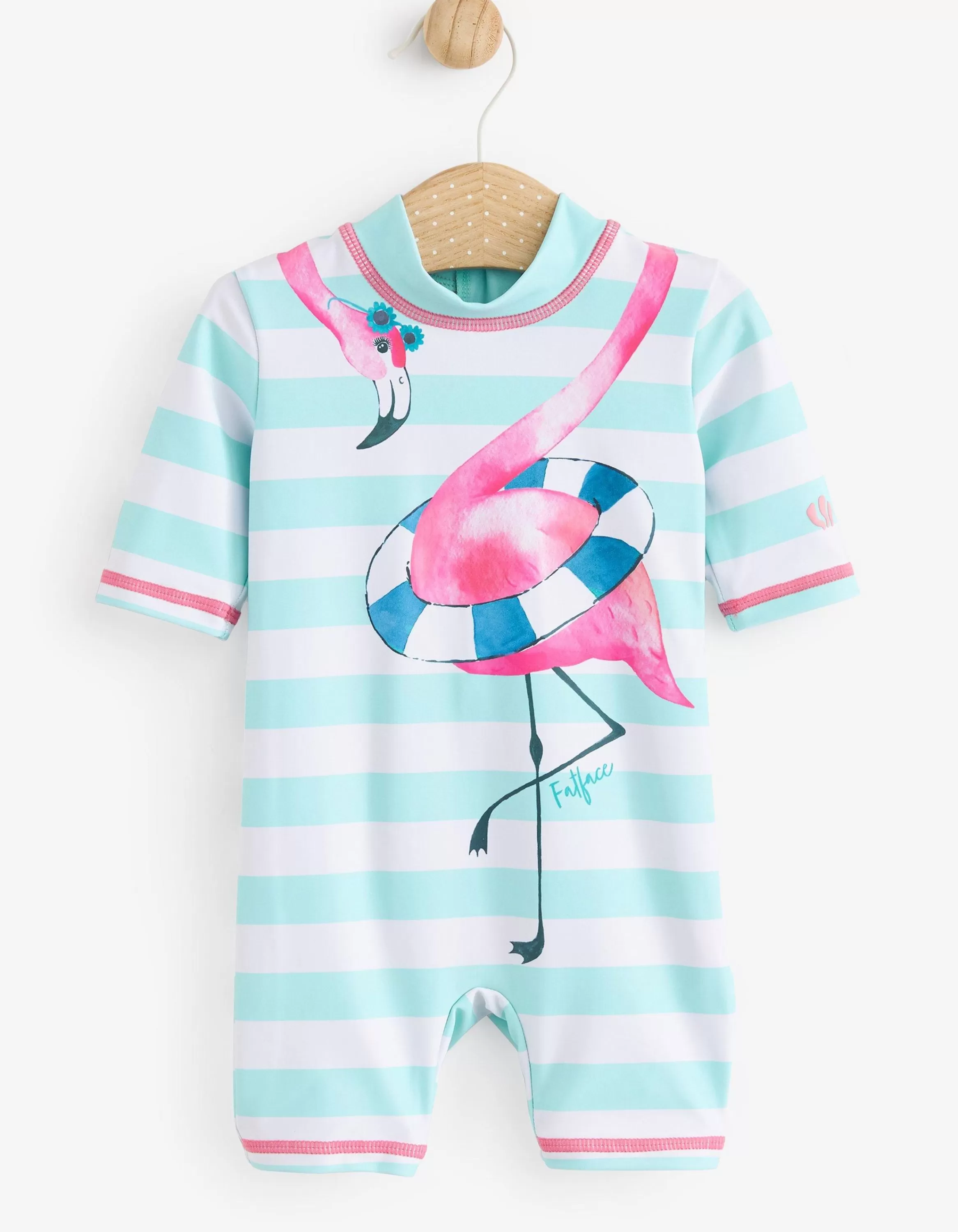 Clearance FatFace Flamingo Surf Suit And Hat Set Blue