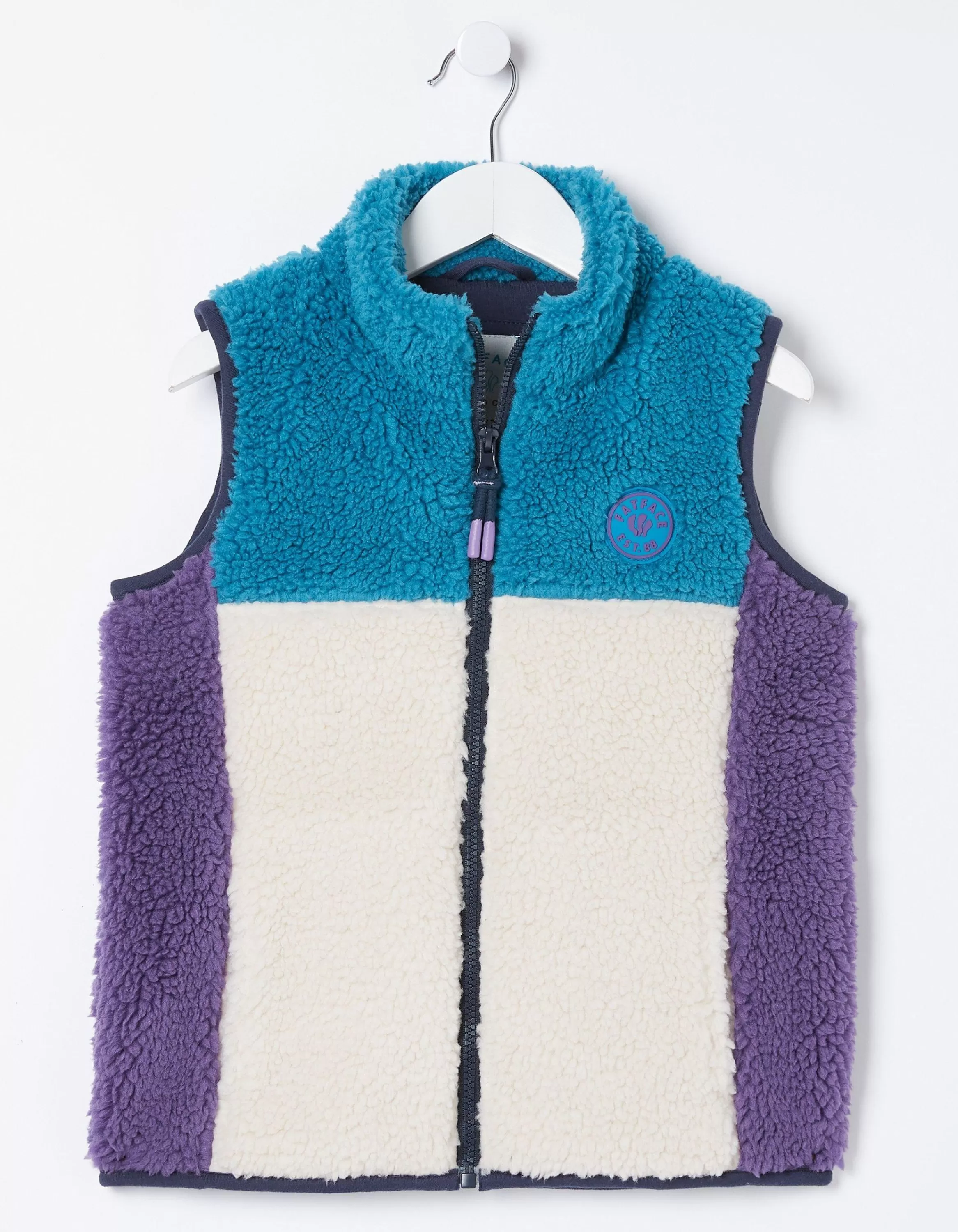 Store FatFace Fleece Colourblock Gilet Lilac