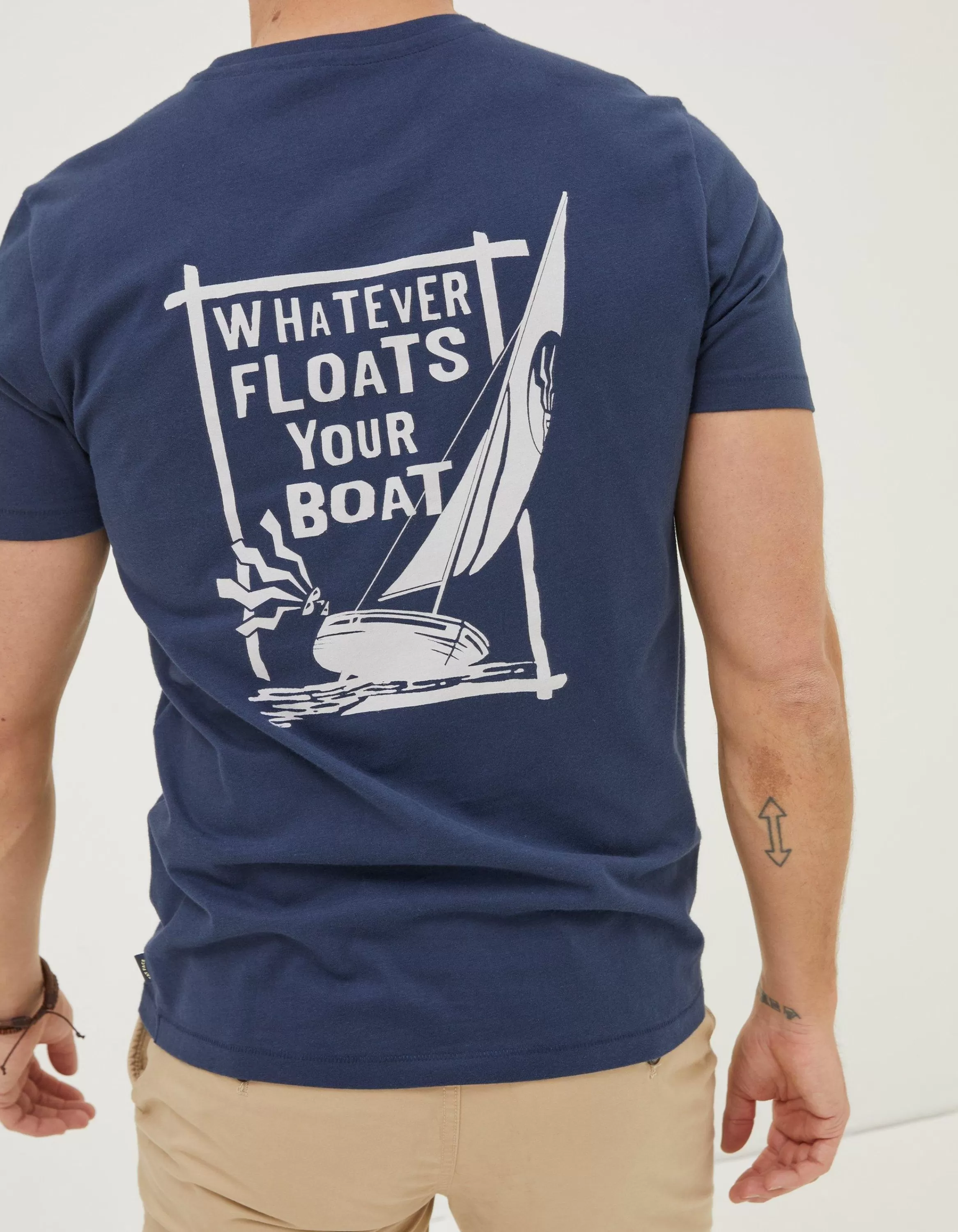 Sale FatFace Float Your Boat T-Shirt Navy