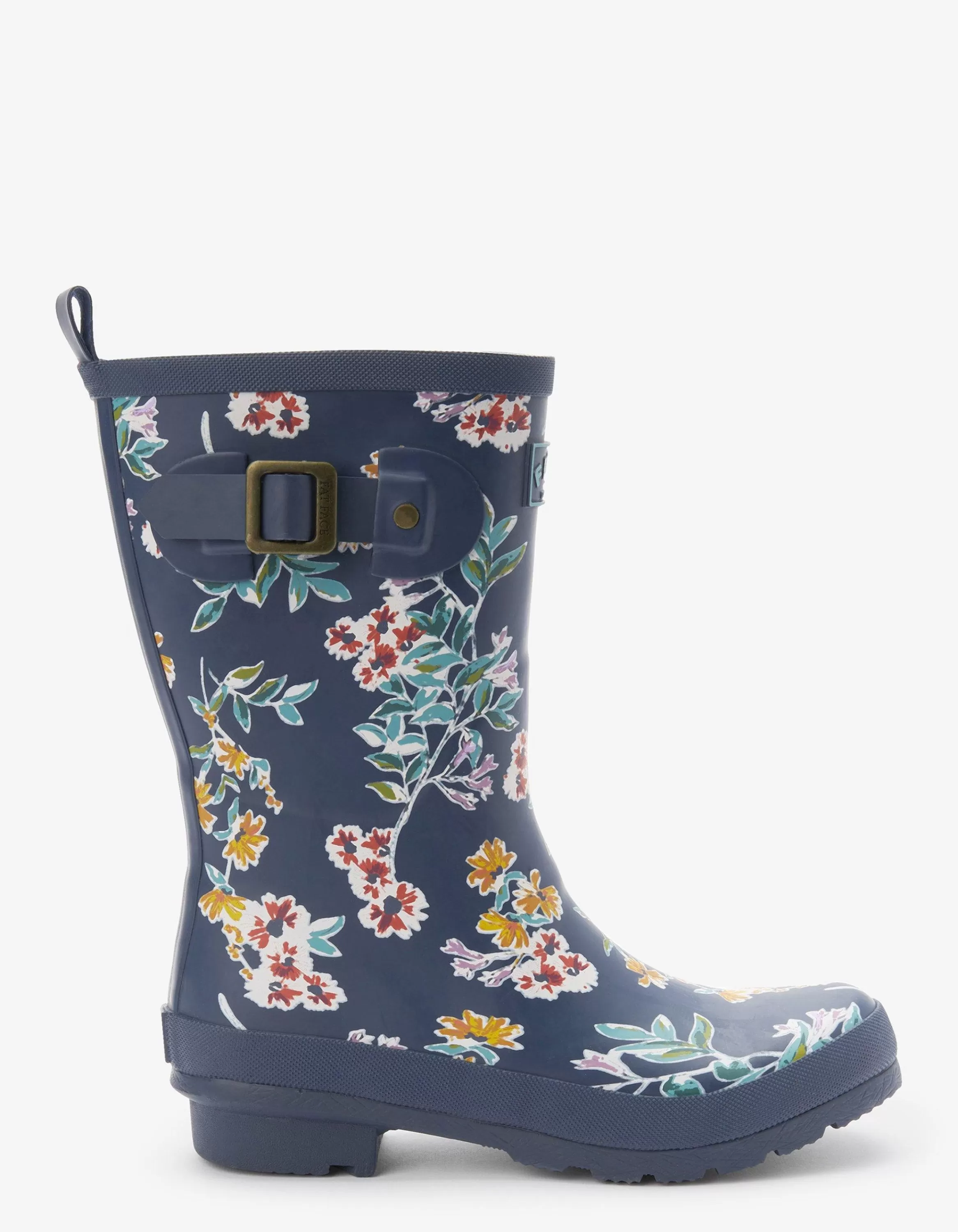 Discount FatFace Floral Print Mid Wellies Navy