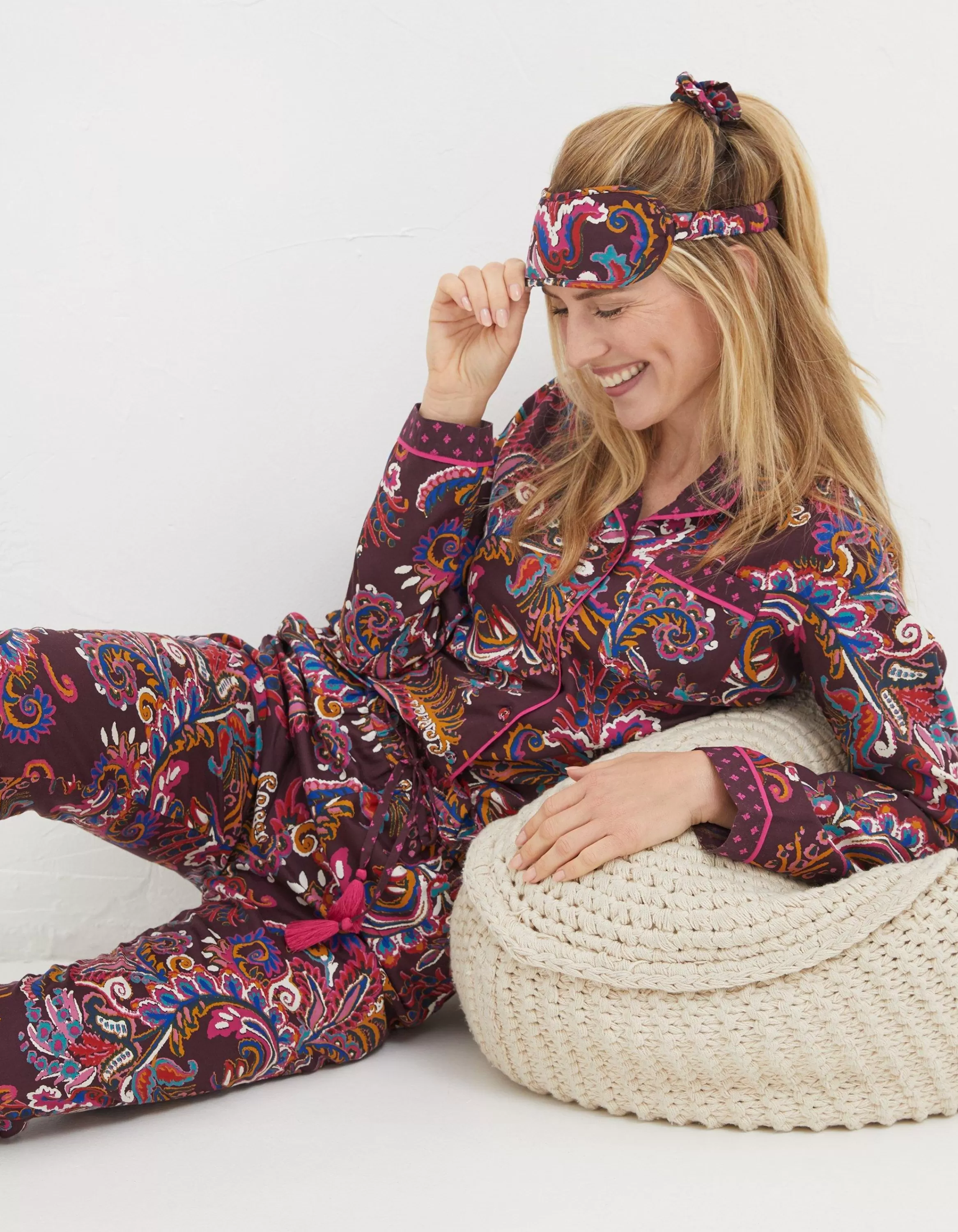 Best FatFace Floral Print Pyjamas Gift Box Set Purple