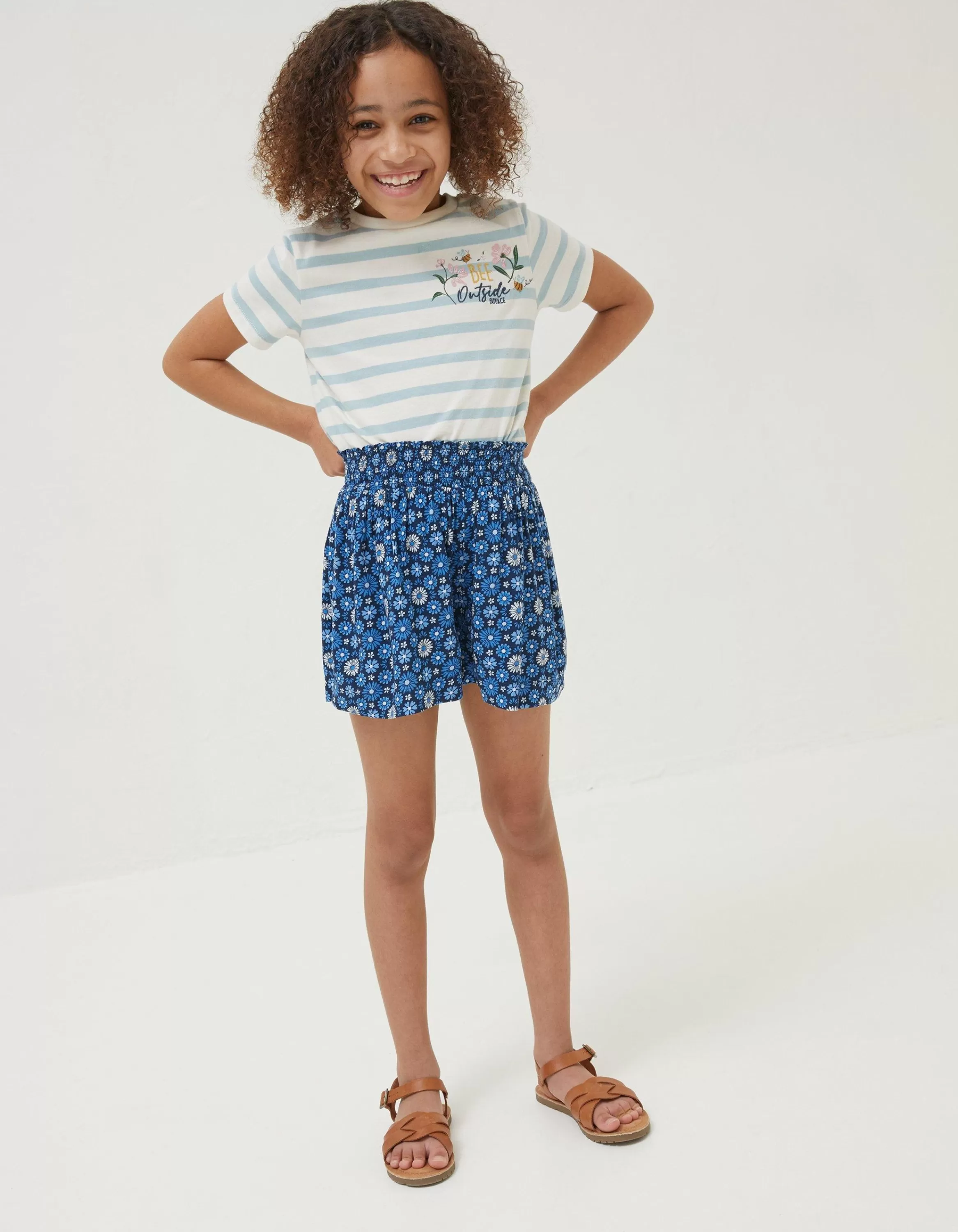 Online FatFace Floral Tile Flippy Shorts Navy