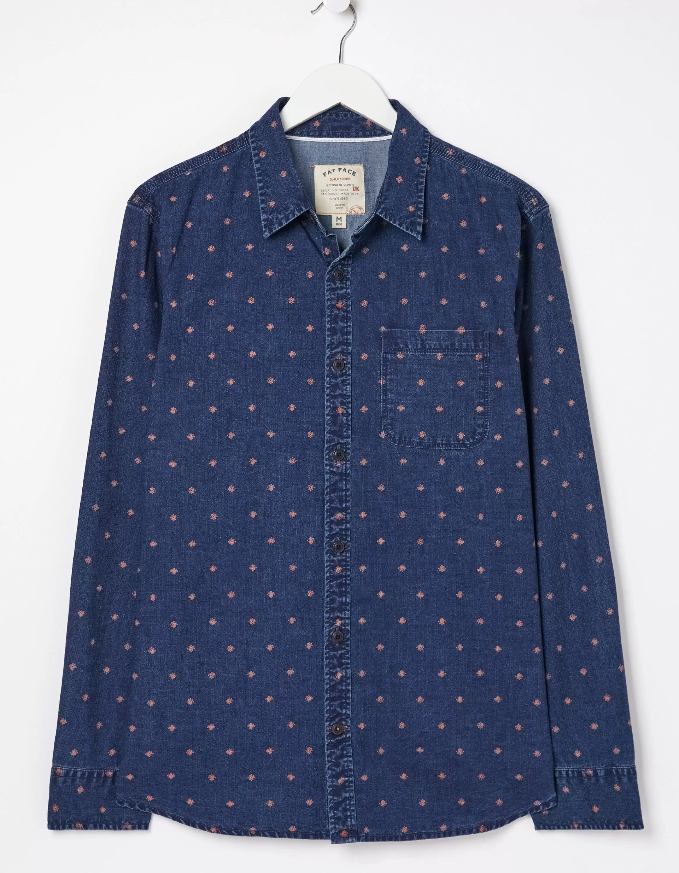 Online FatFace Flower Geo Print Shirt Navy