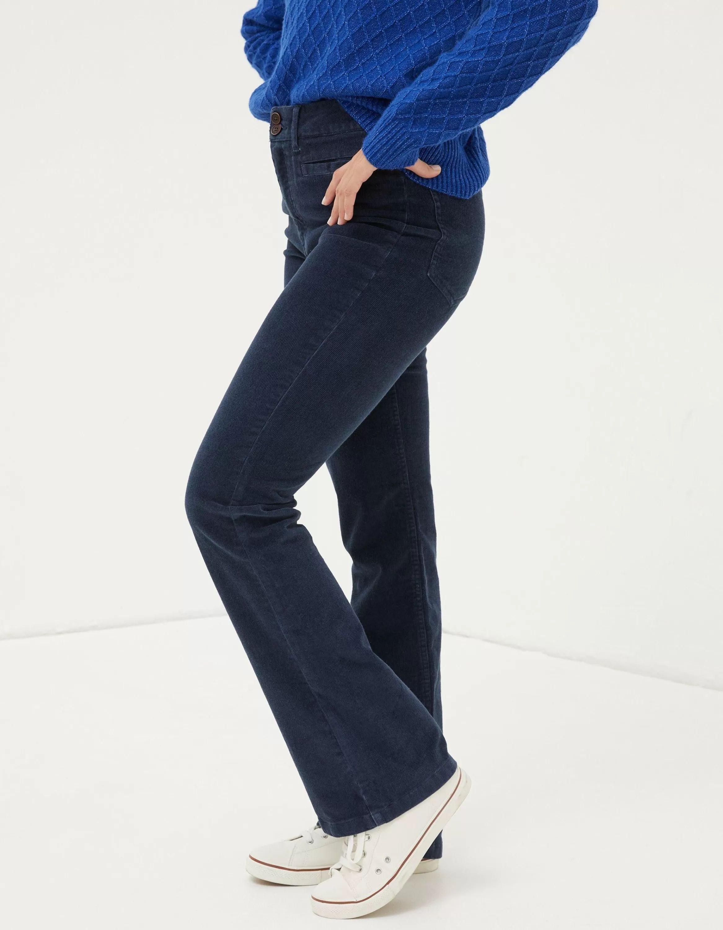 Best Sale FatFace Fly Flare Corduroy Trousers Navy