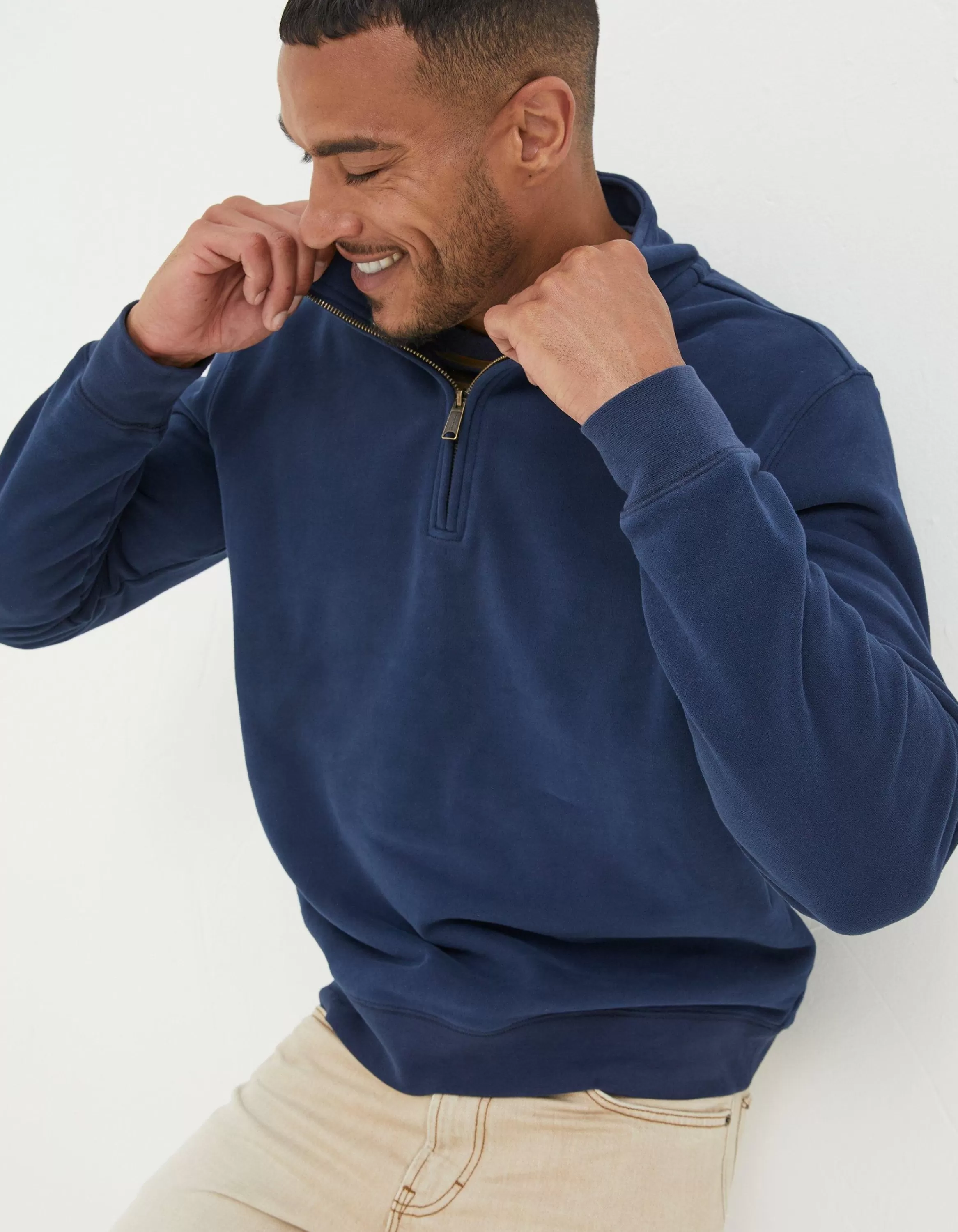 Store FatFace Fowey Half Neck Sweatshirt Navy