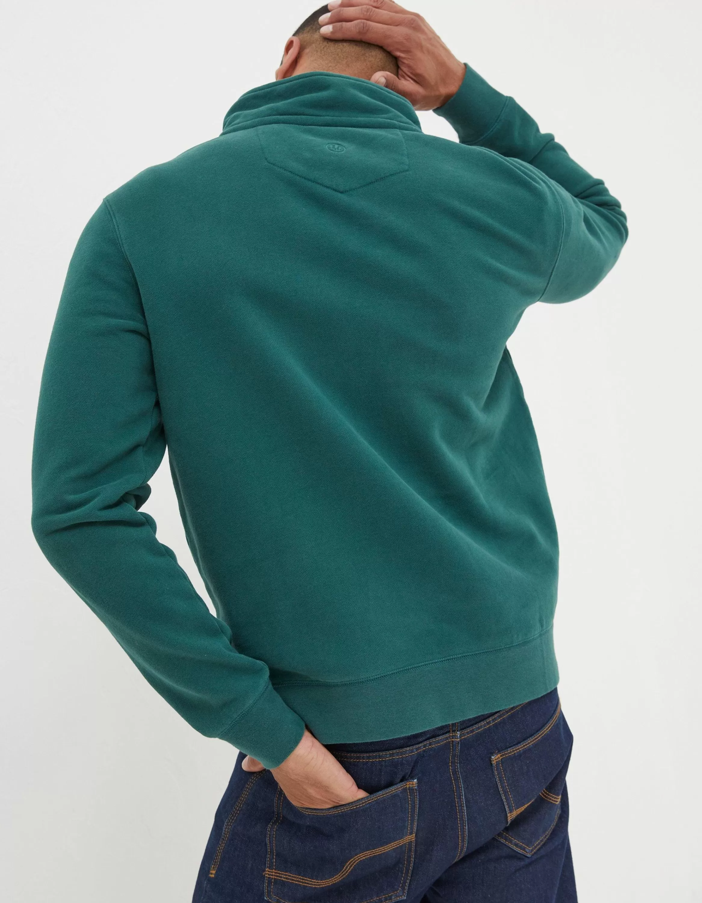 Best Sale FatFace Fowey Half Neck Sweatshirt Jade Green