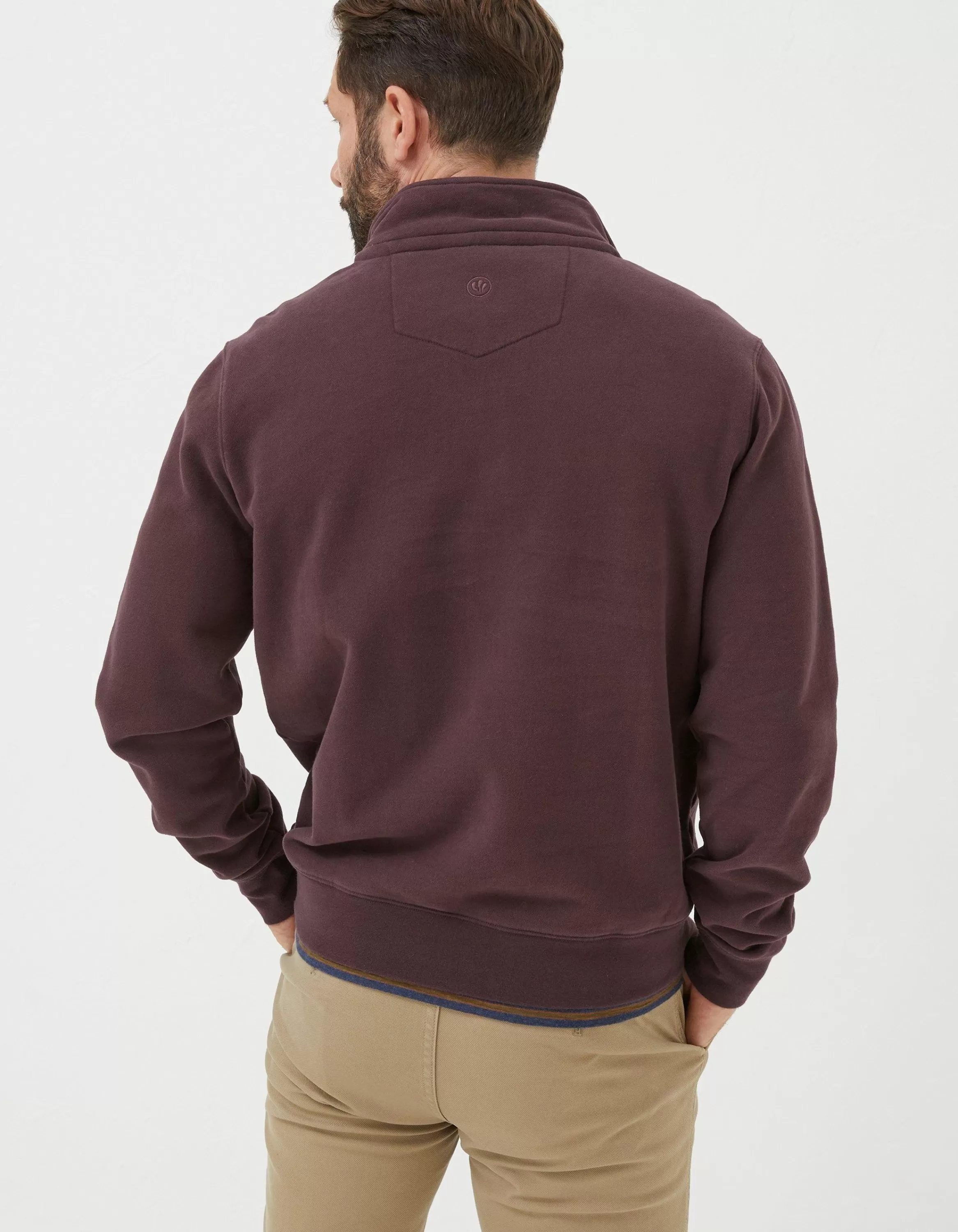 Cheap FatFace Fowey Half Neck Sweatshirt Plum