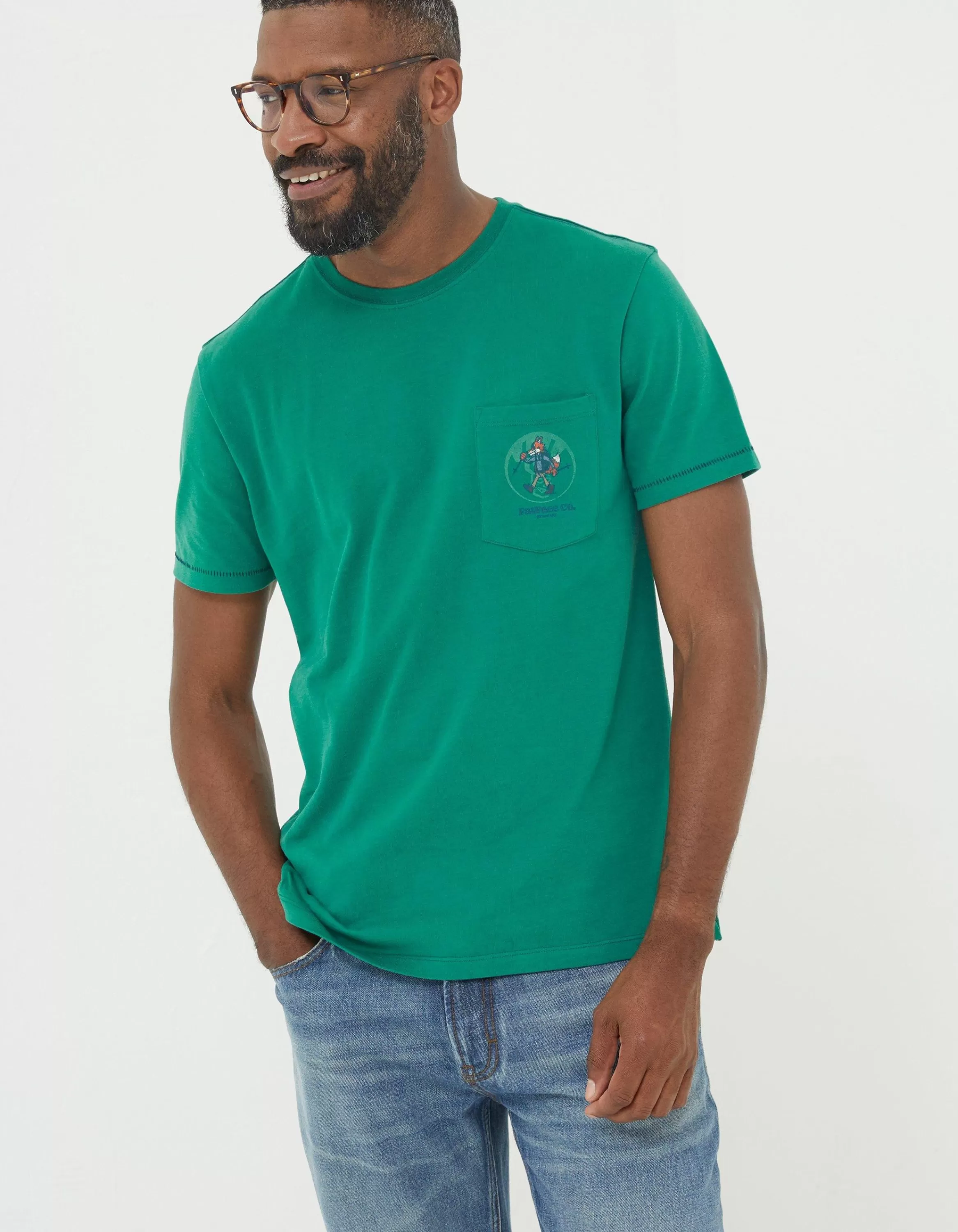 Best Sale FatFace Foxy Walking Club T-Shirt Green