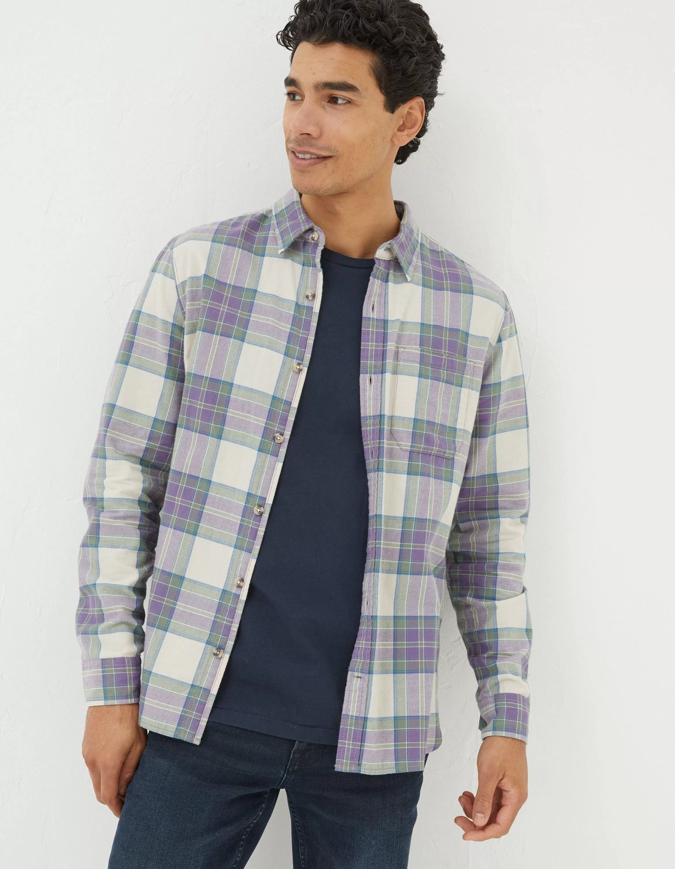 Store FatFace Frensham Check Shirt Purple