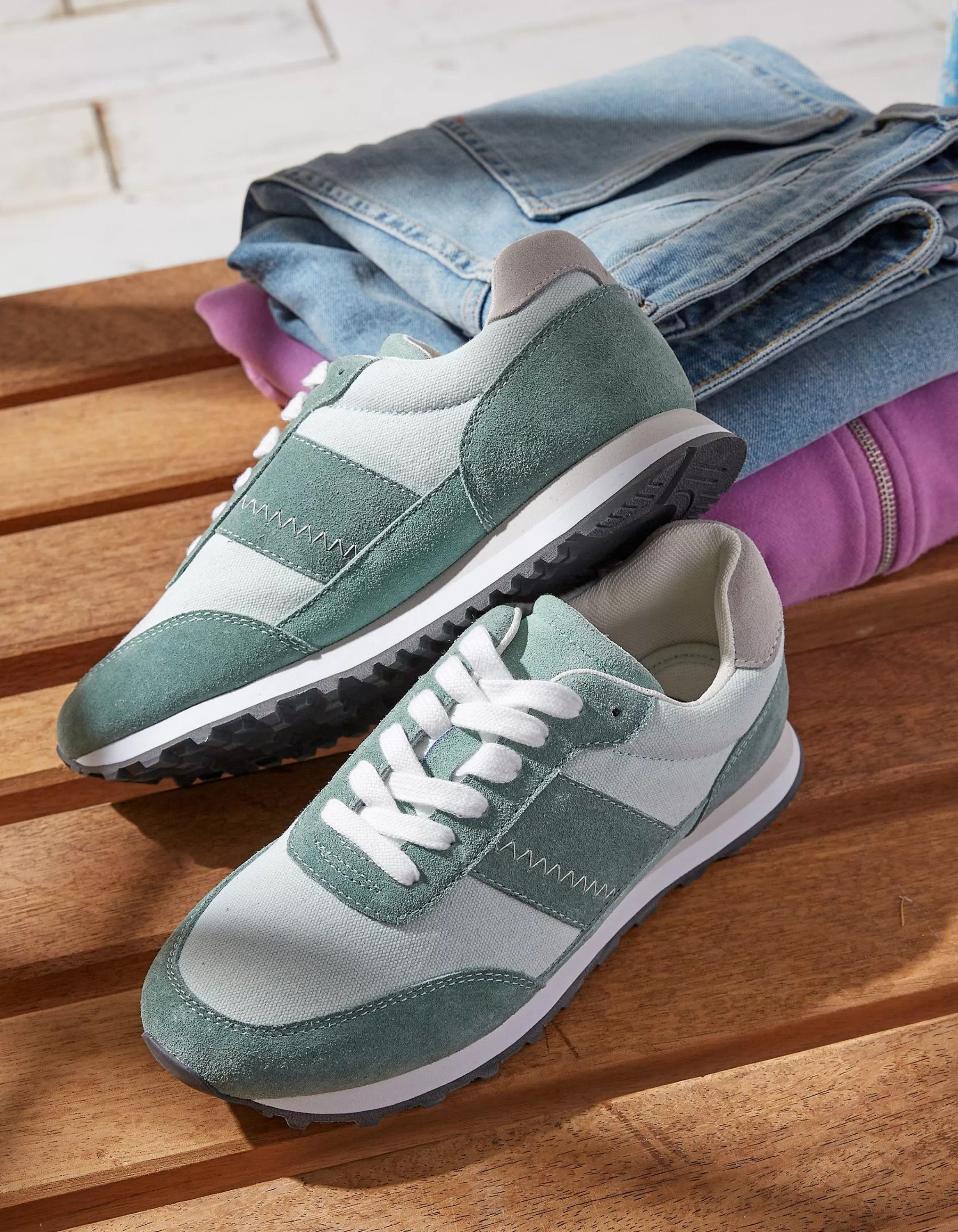 Online FatFace Georgia Colour Block Runner Trainers Green