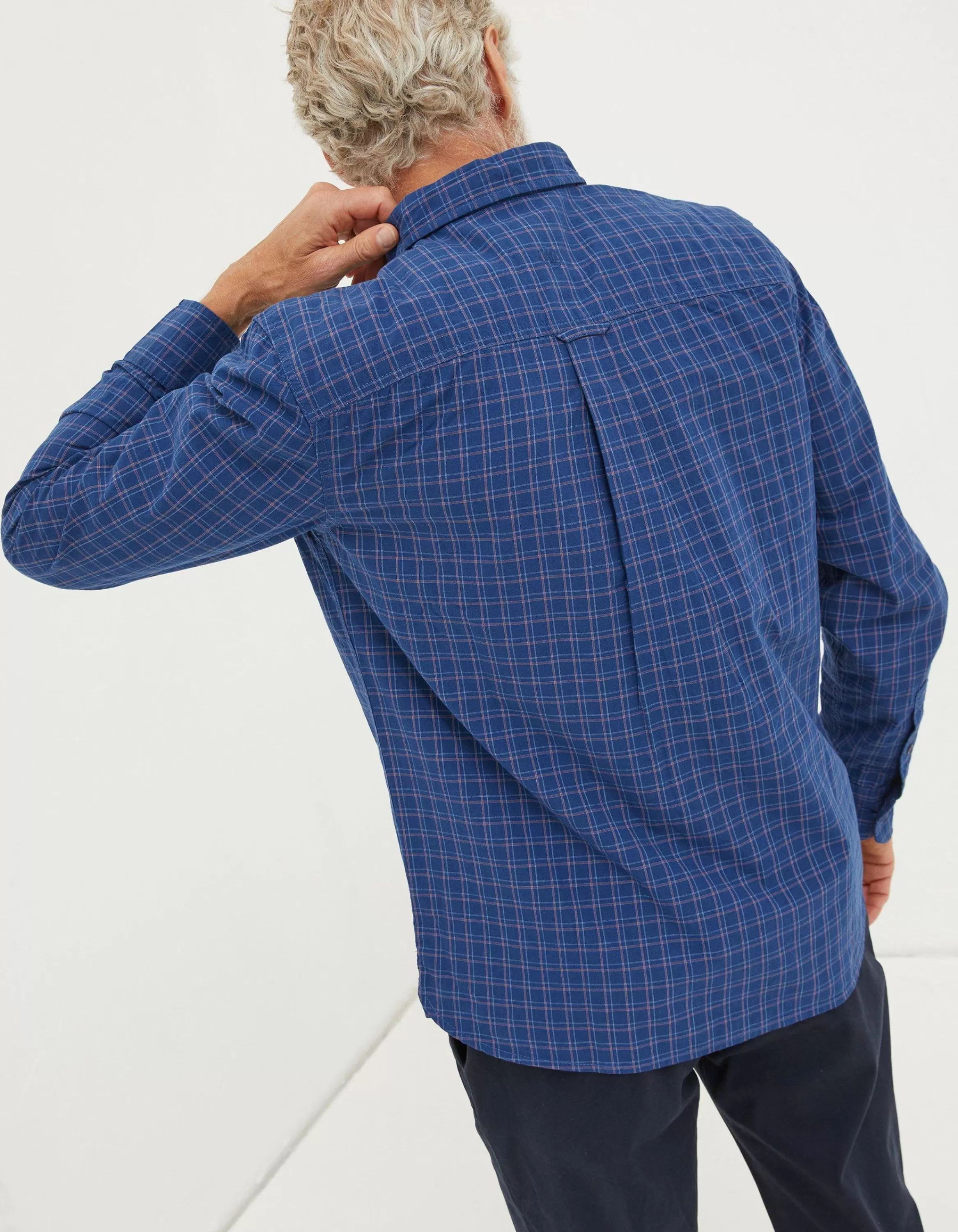 Cheap FatFace Grays Grid Check Shirt Blue