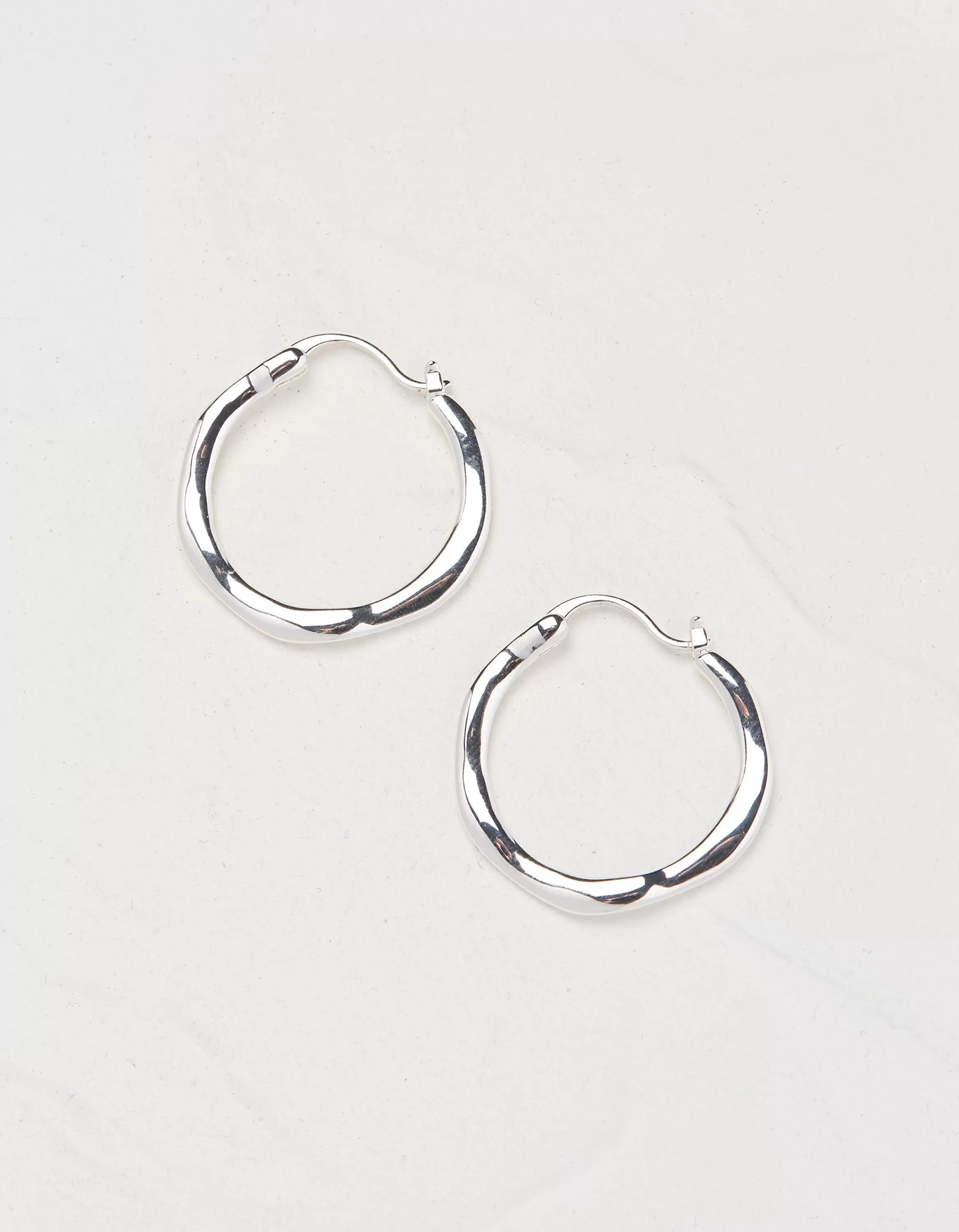 Shop FatFace Hammered Hoops Silver