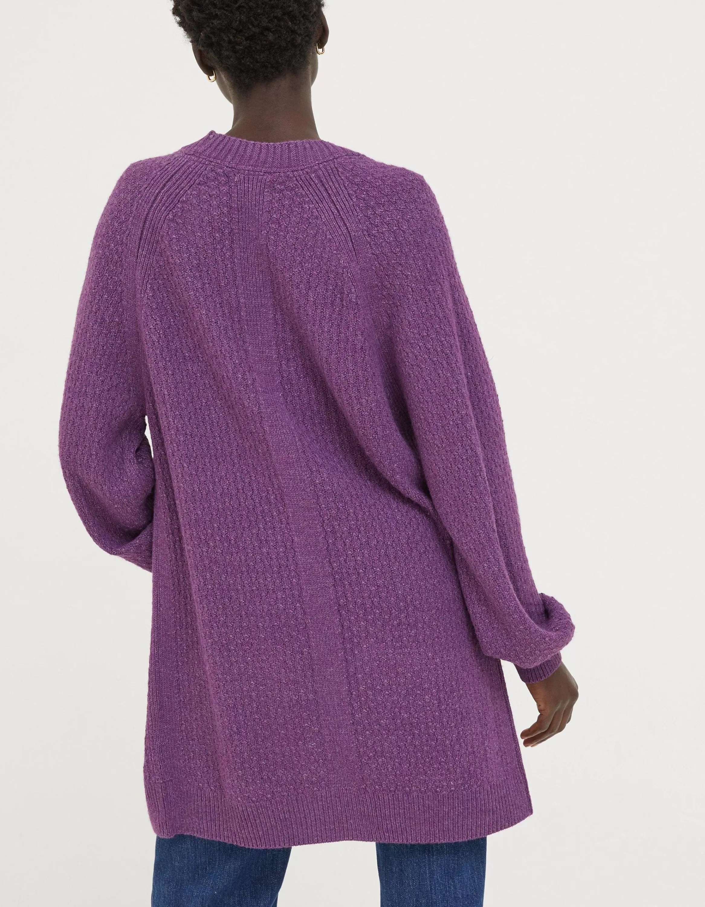 Shop FatFace Hannah Edge To Edge Cardigan Purple