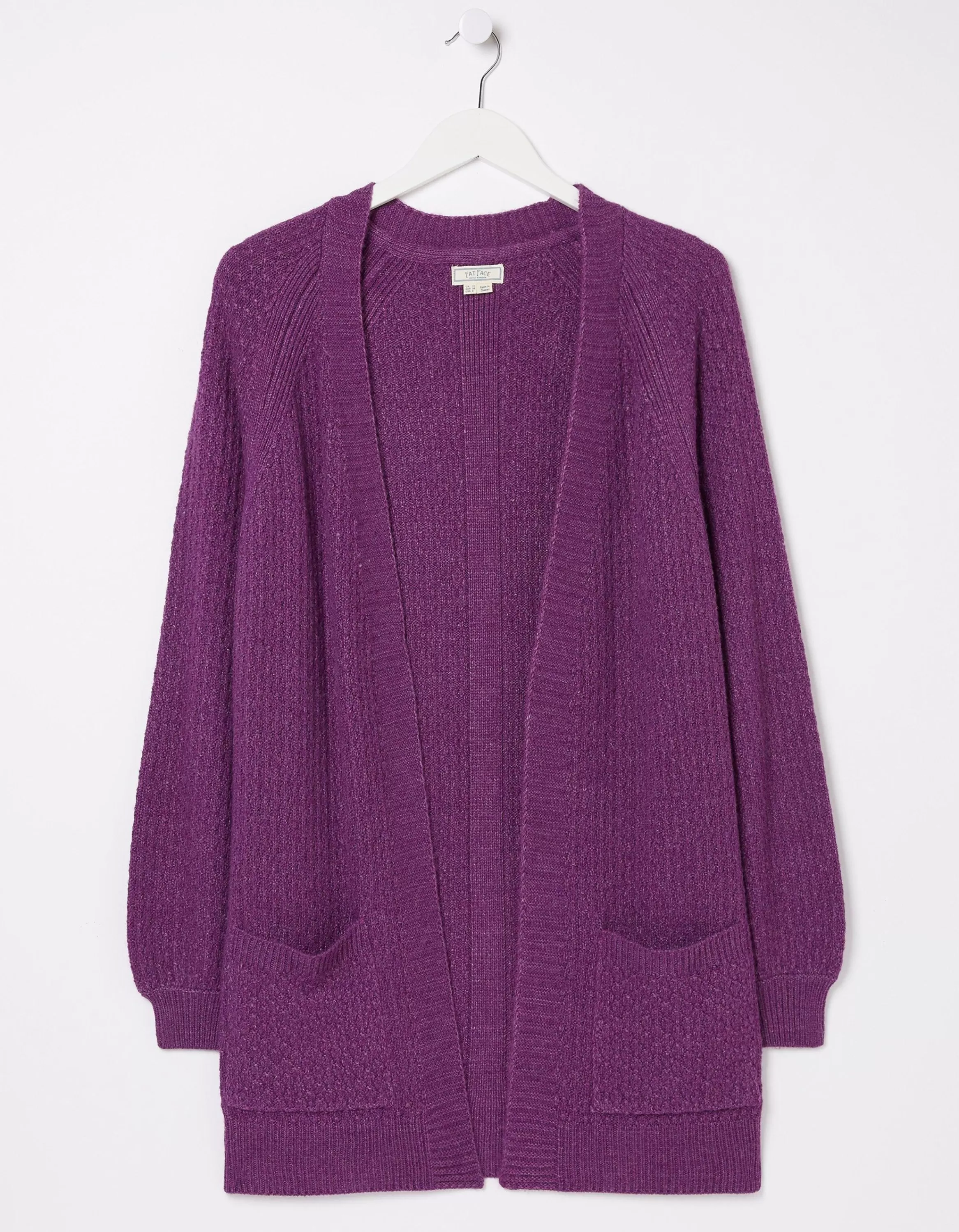 Shop FatFace Hannah Edge To Edge Cardigan Purple