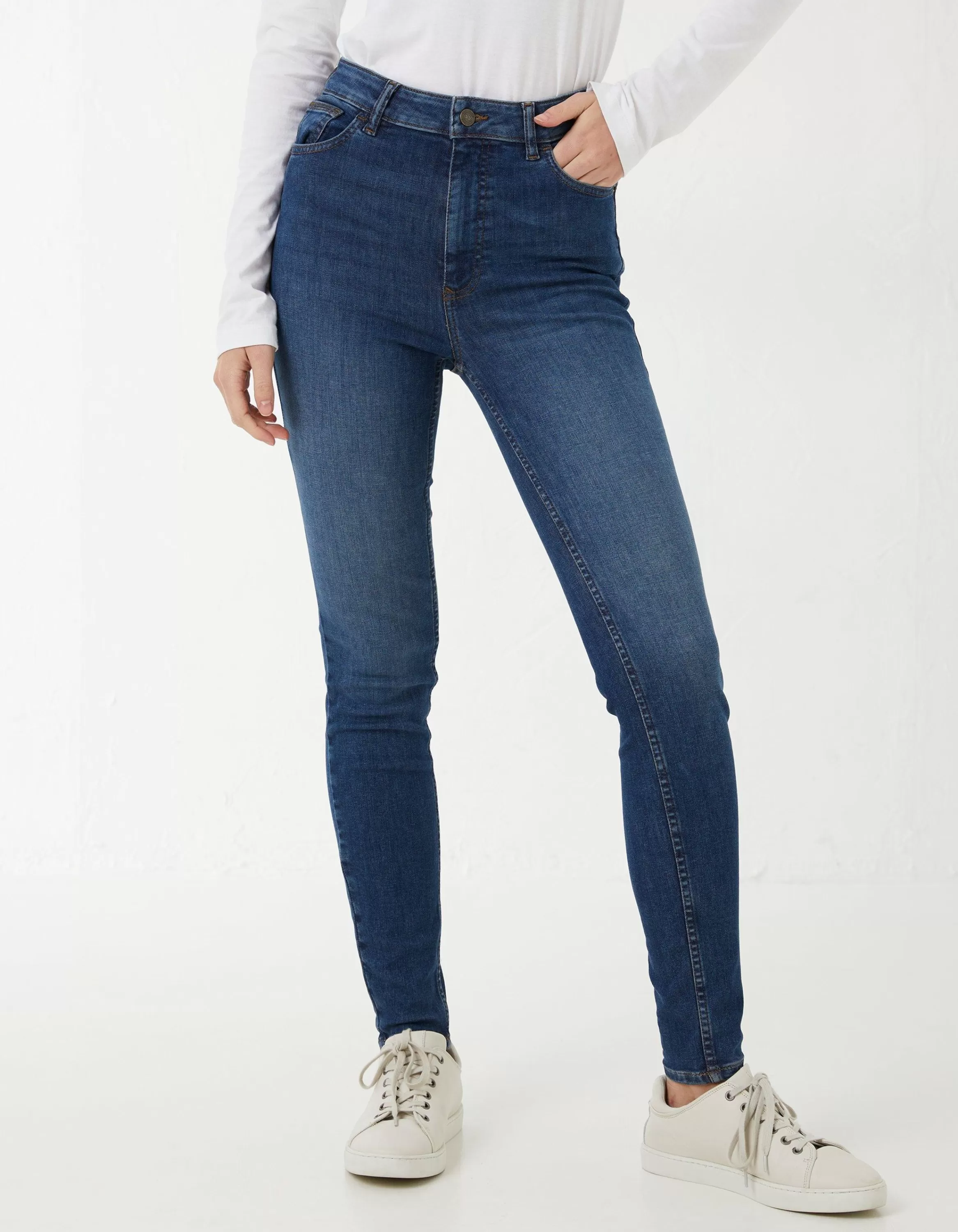 Sale FatFace Harlow High Waist Stretch Skinny Jeans Bluevintage