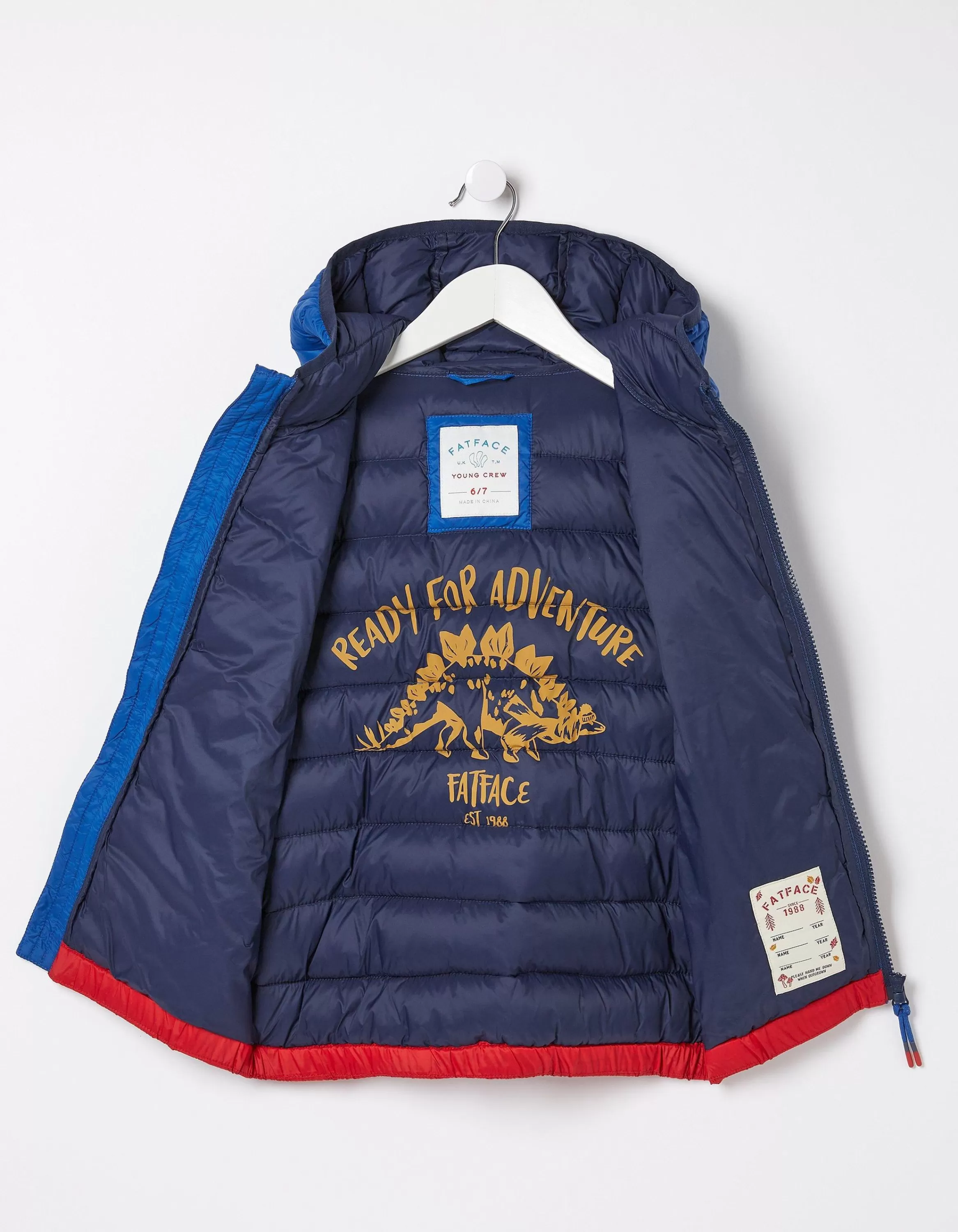 Online FatFace Harry Colour Block Padded Jacket Cobalt Blue