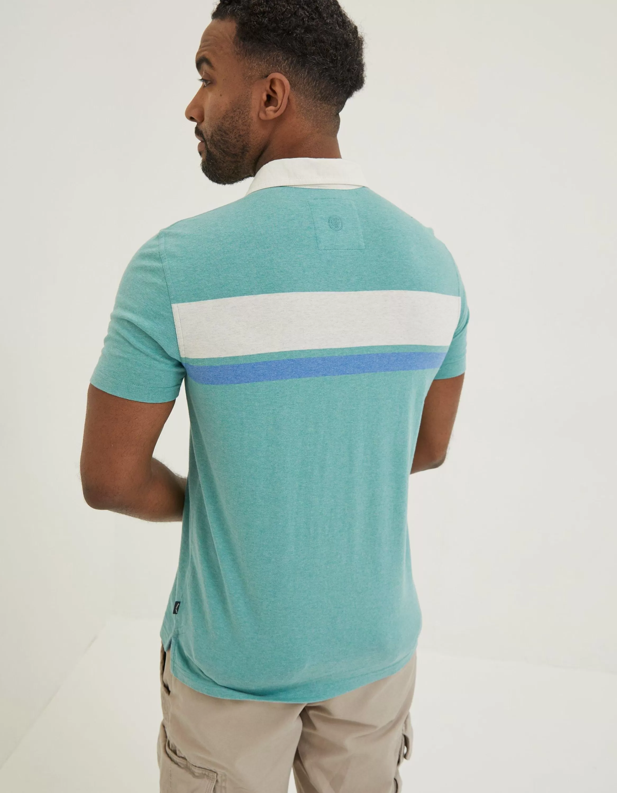 Store FatFace Hastings Chest Stripe Polo Light Teal