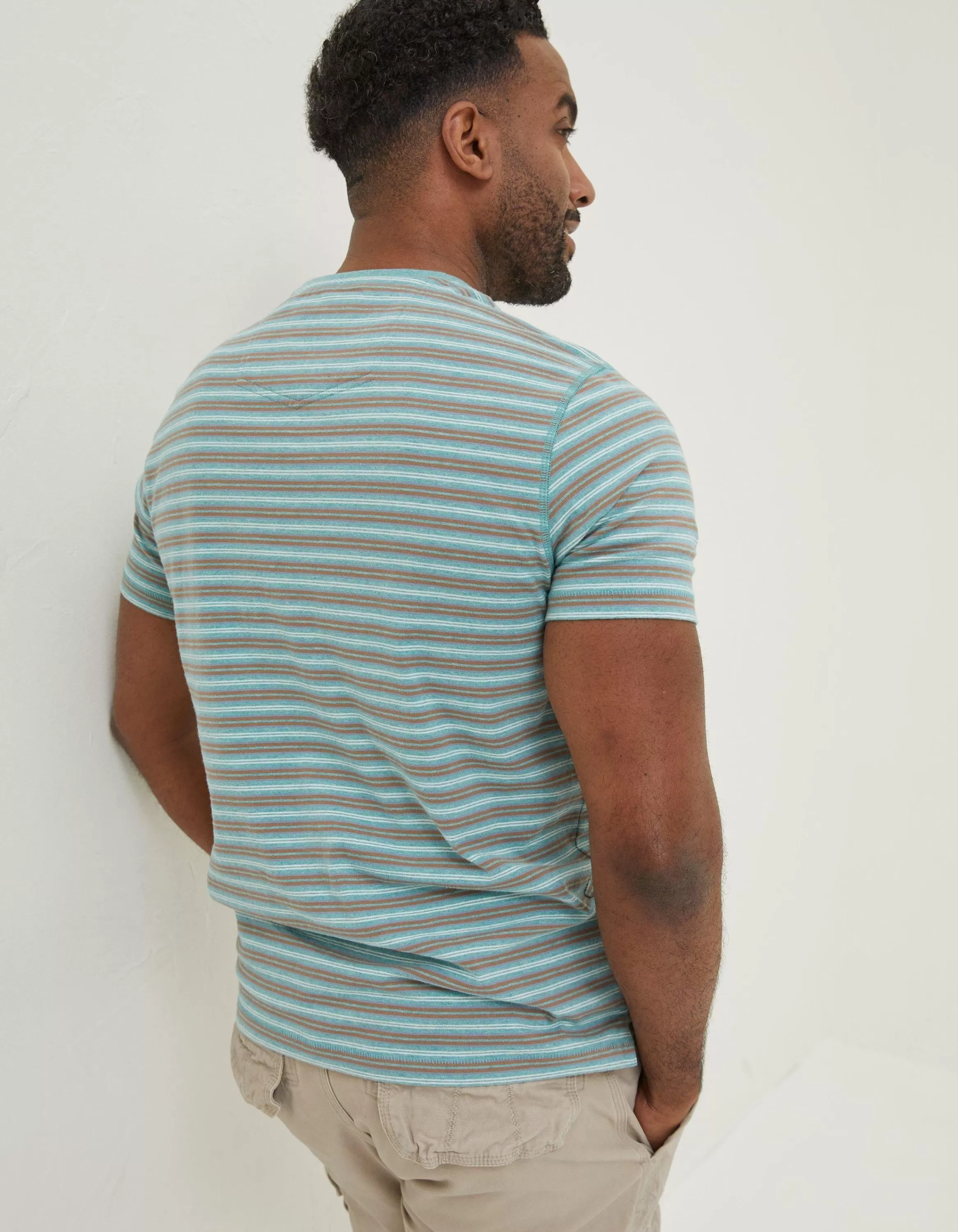 Sale FatFace Haywood Stripe T-Shirt Light Green