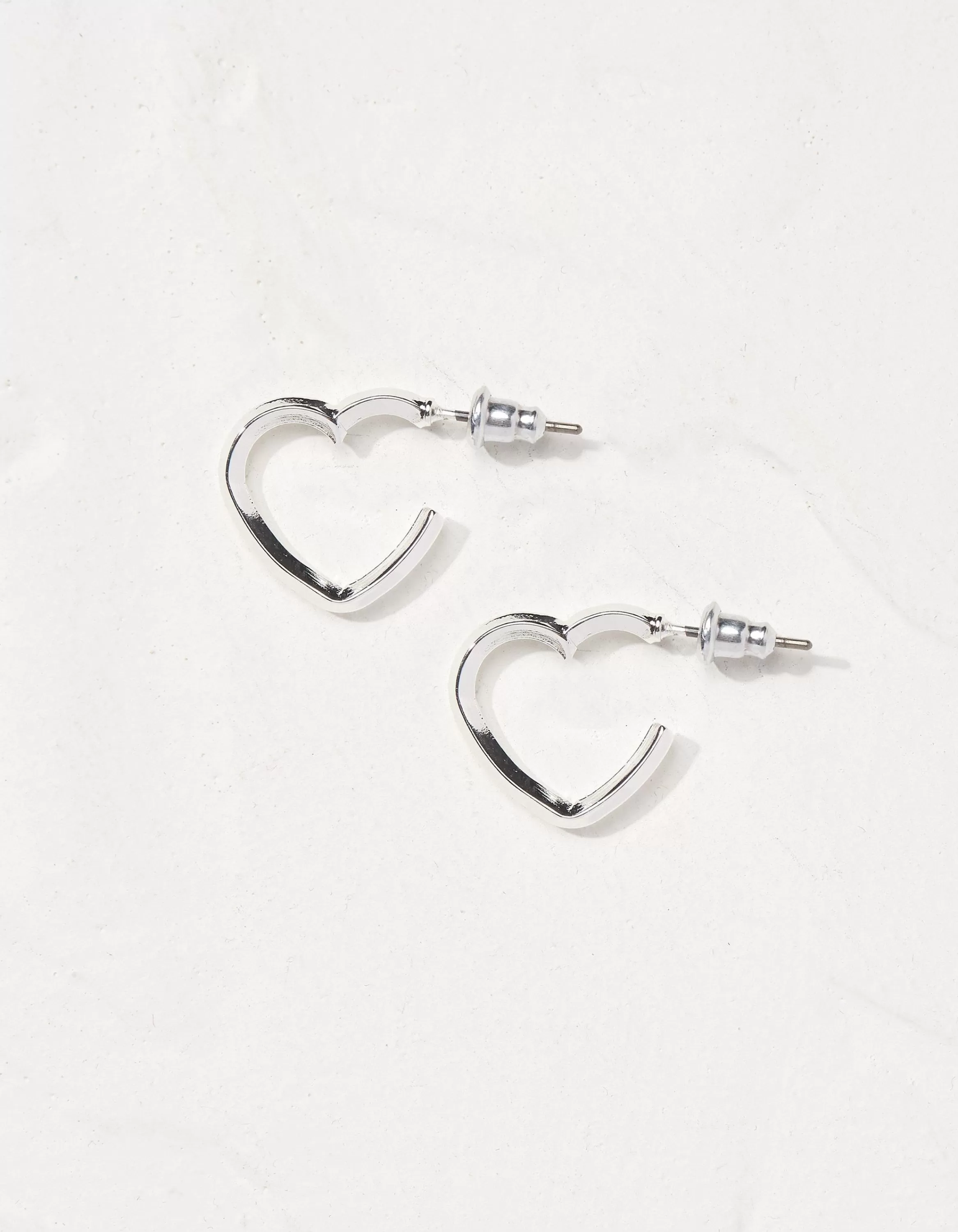 Outlet FatFace Heart Hoops Silver