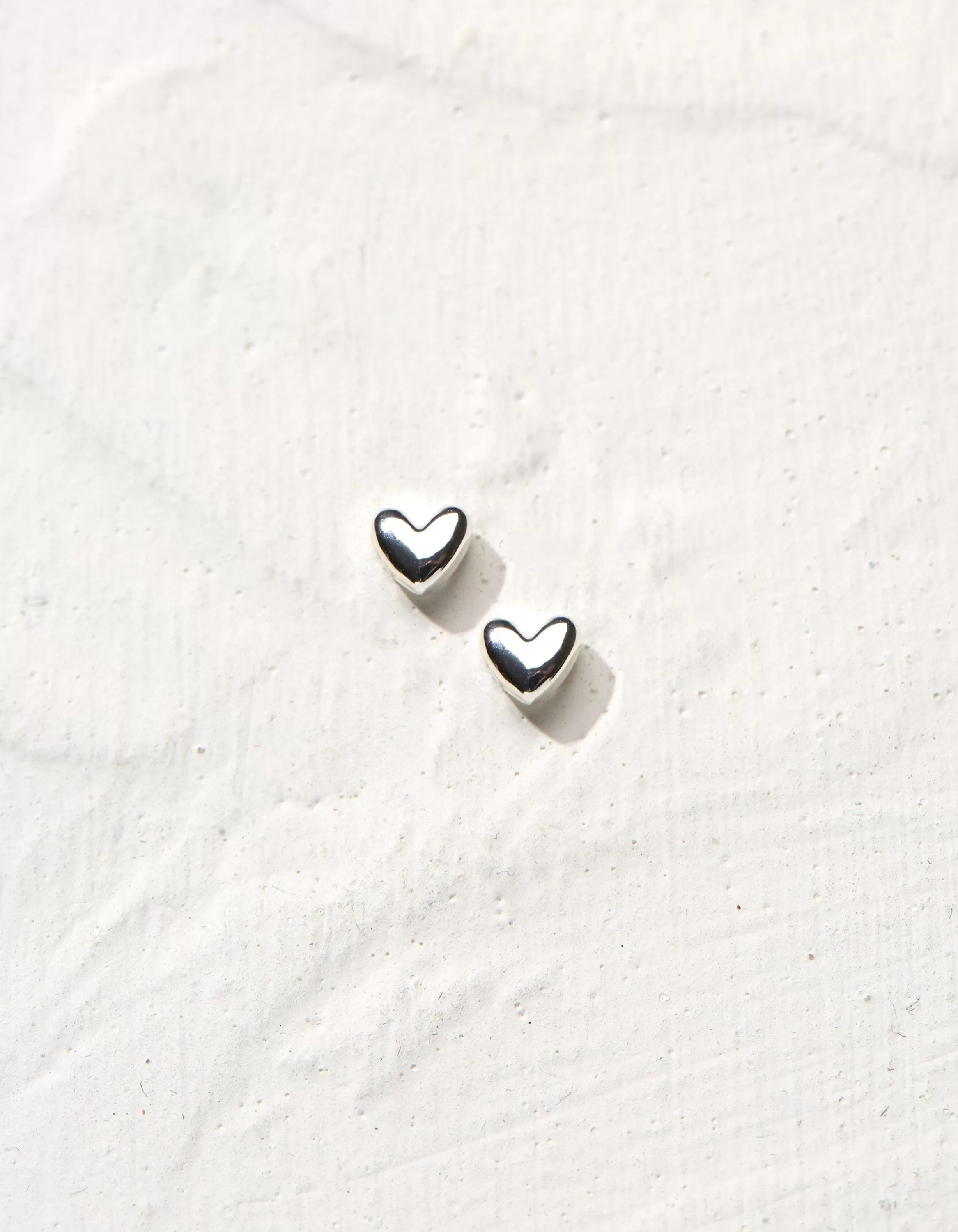 New FatFace Heart Studs Silver