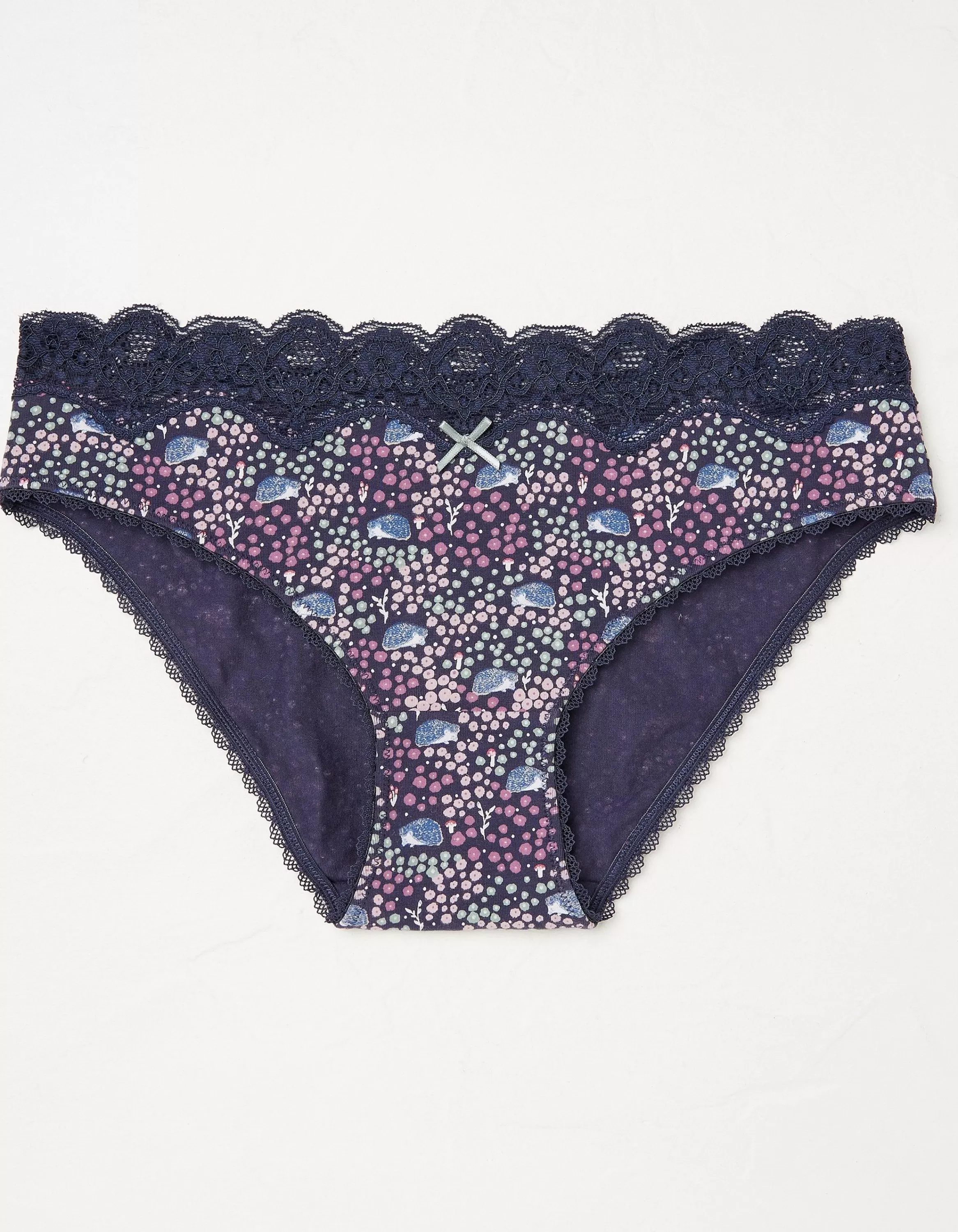 Cheap FatFace Hedgehog Print Mini Knickers Navy