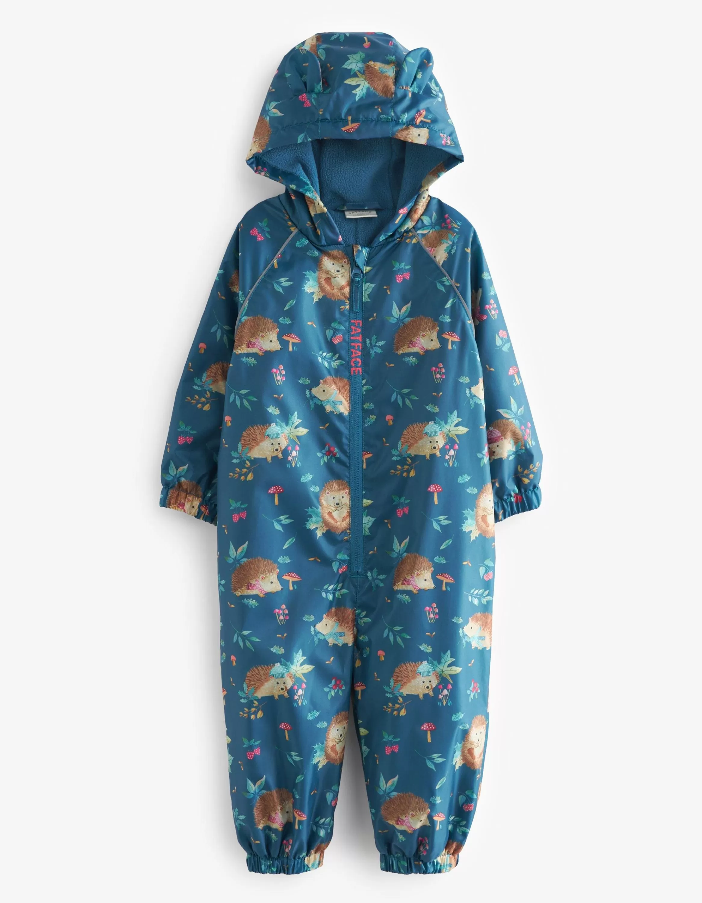 Shop FatFace Hedgehog Print Puddlesuit Teal Green