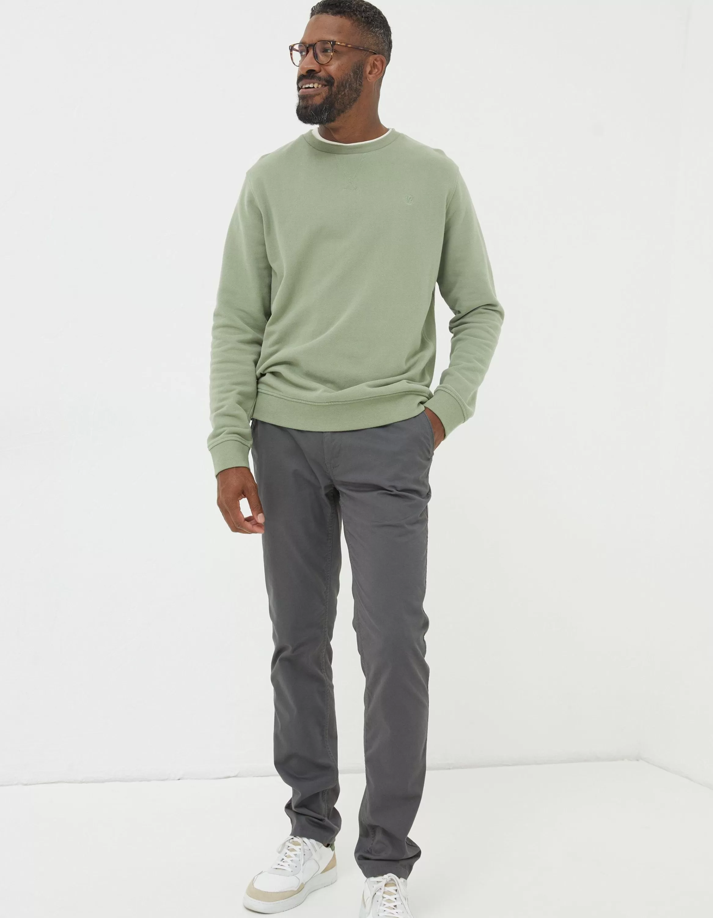 Hot FatFace Heyshott Slim Chinos Dark Grey