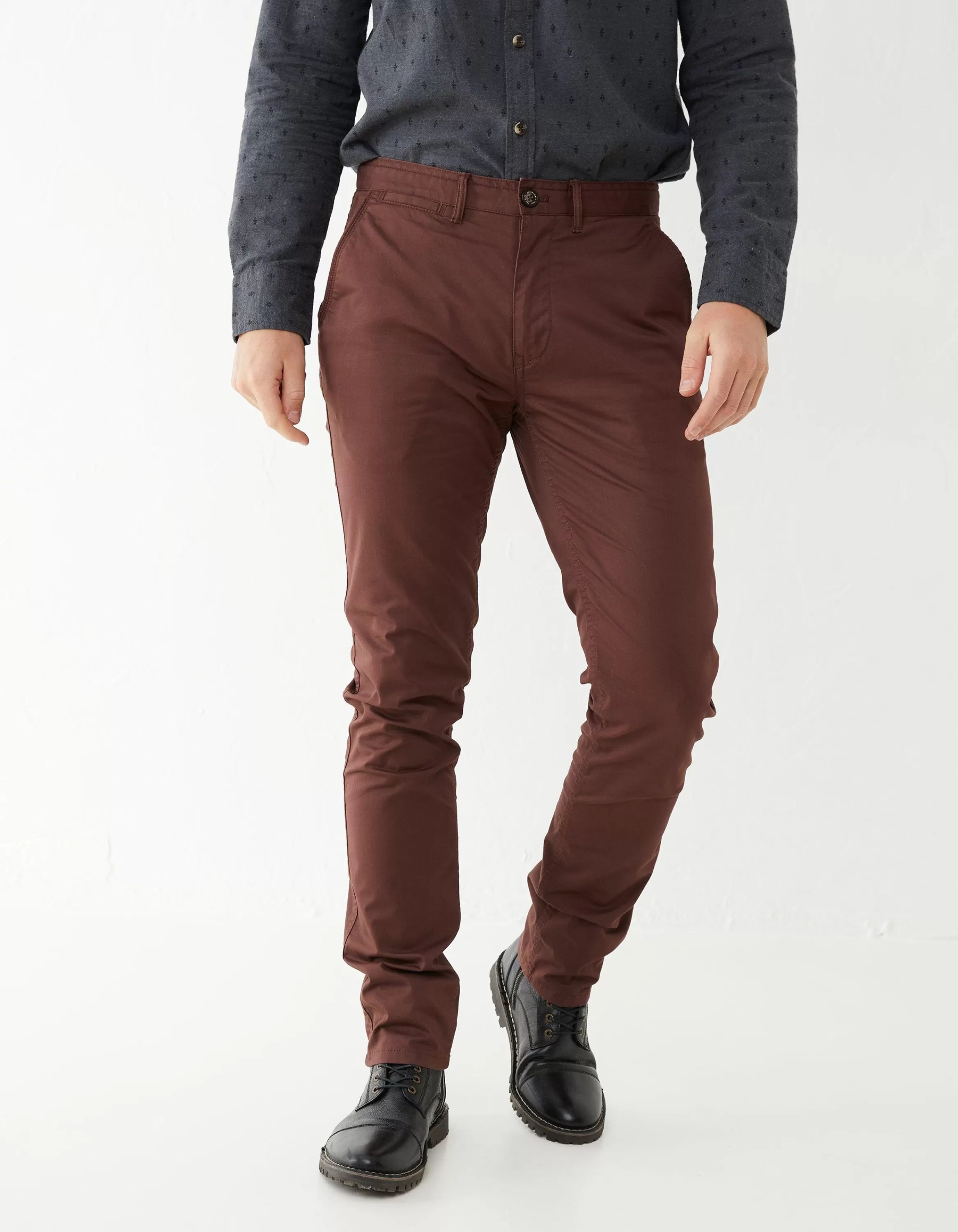 Clearance FatFace Heyshott Slim Stretch Chino Dark Brown