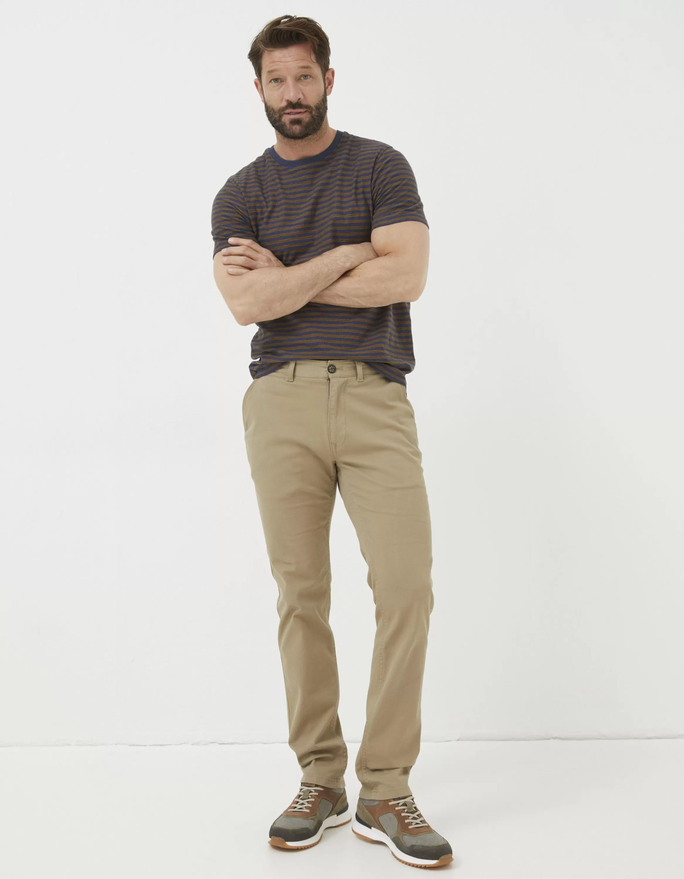 Sale FatFace Heyshott Slim Textured Chinos Dark Stone