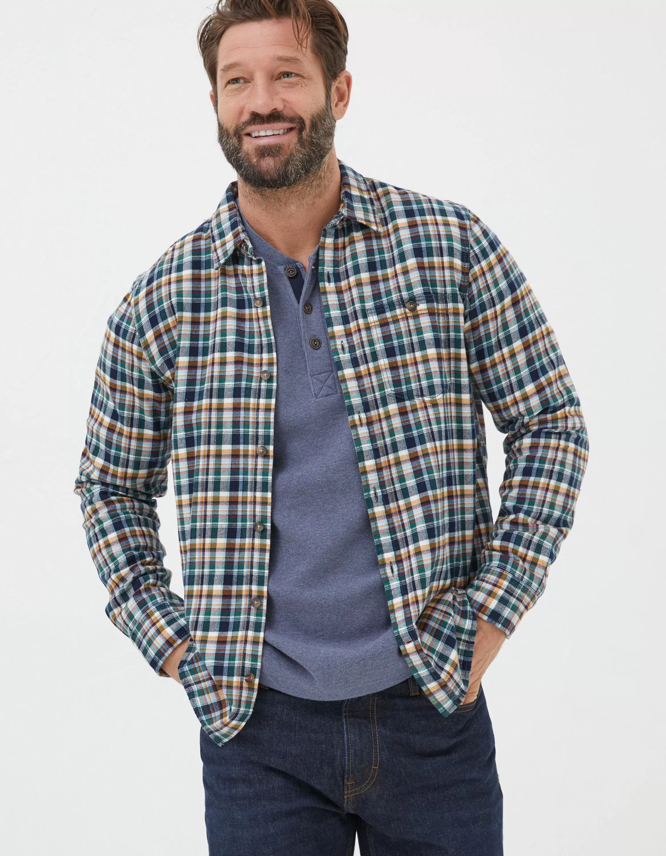 Shop FatFace Highbury Check Shirt Blue