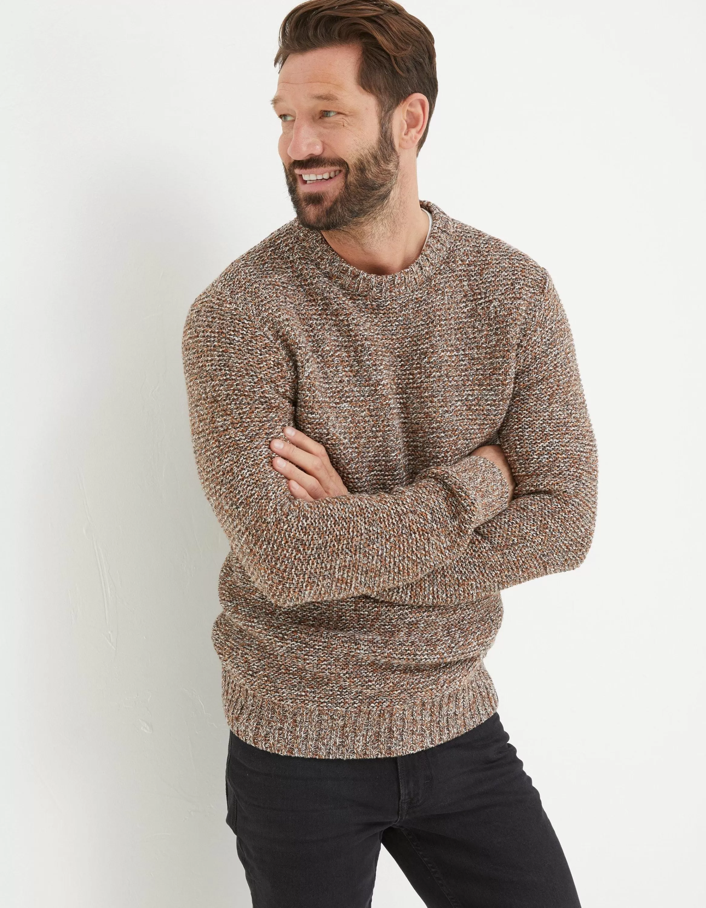 Outlet FatFace Hove Crew Jumper Natural