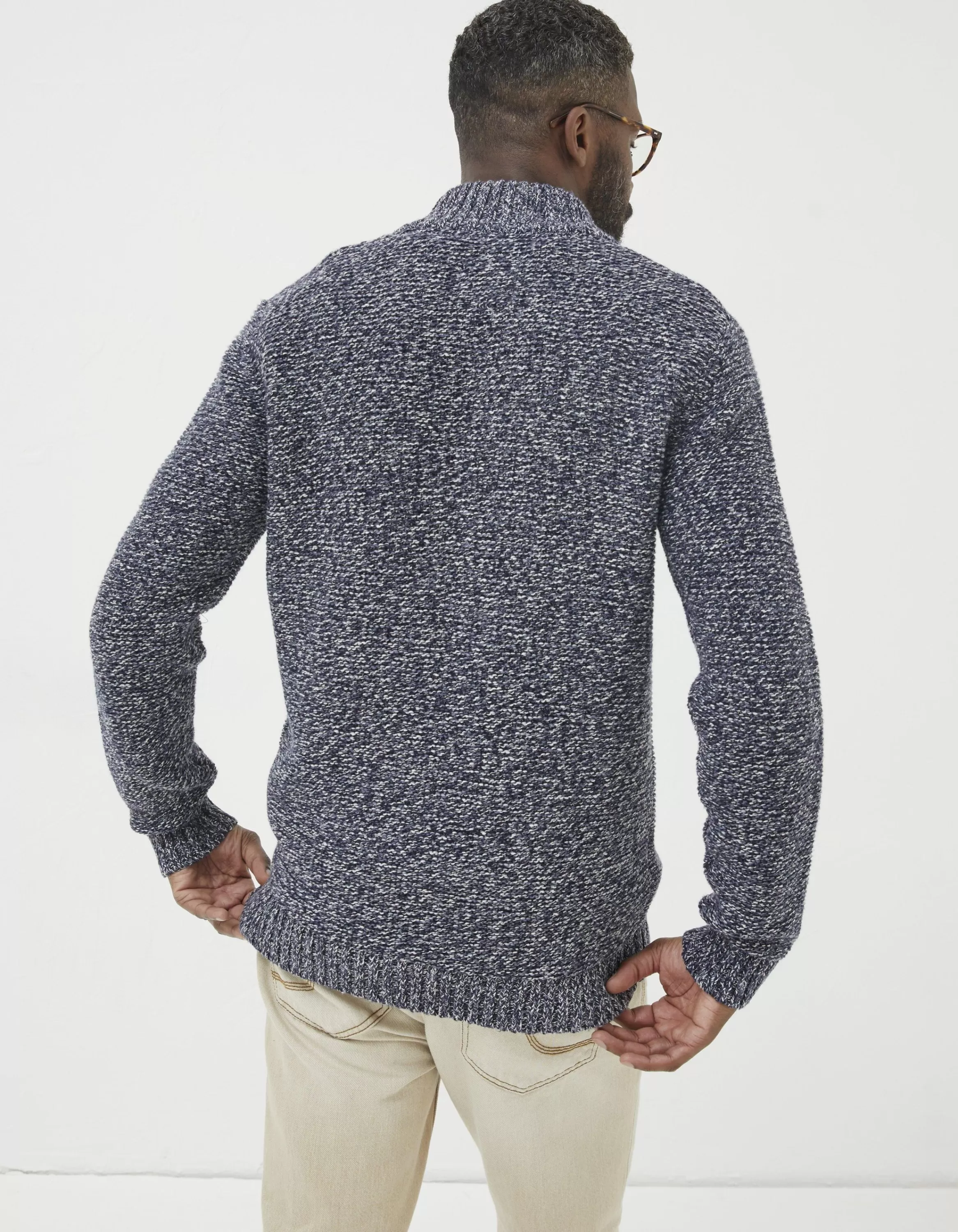 Fashion FatFace Hove Half Neck Jumper Blue