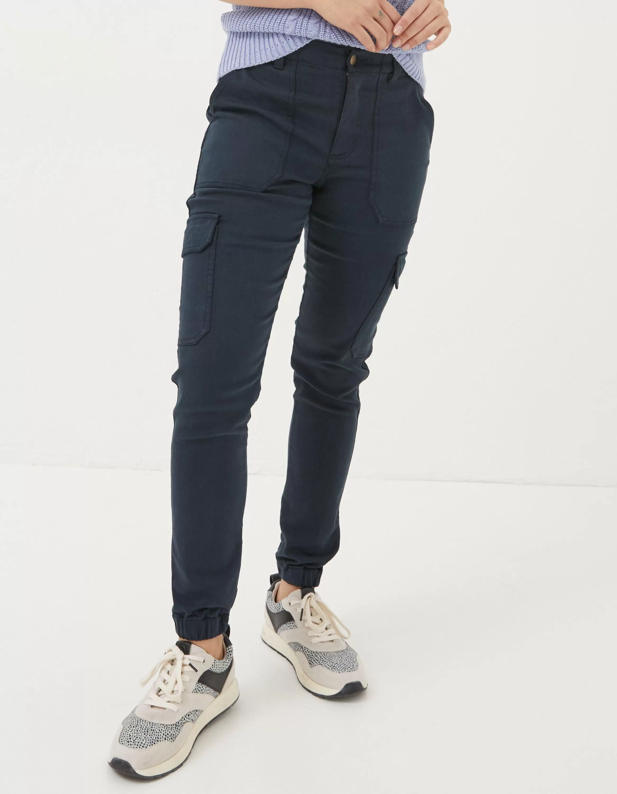 Cheap FatFace Hythe Cargo Trousers Navy