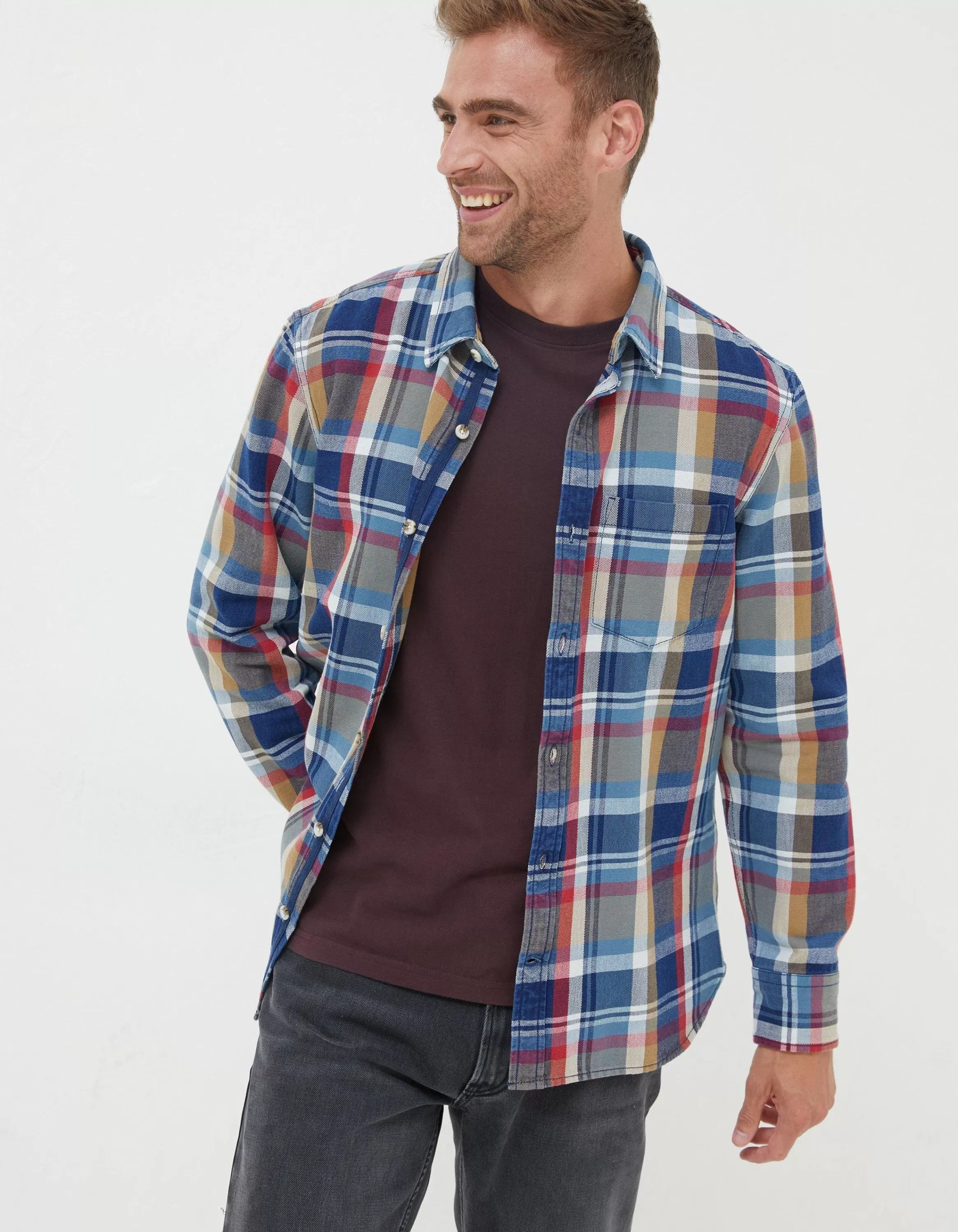 Cheap FatFace Ilford Check Shirt Blue